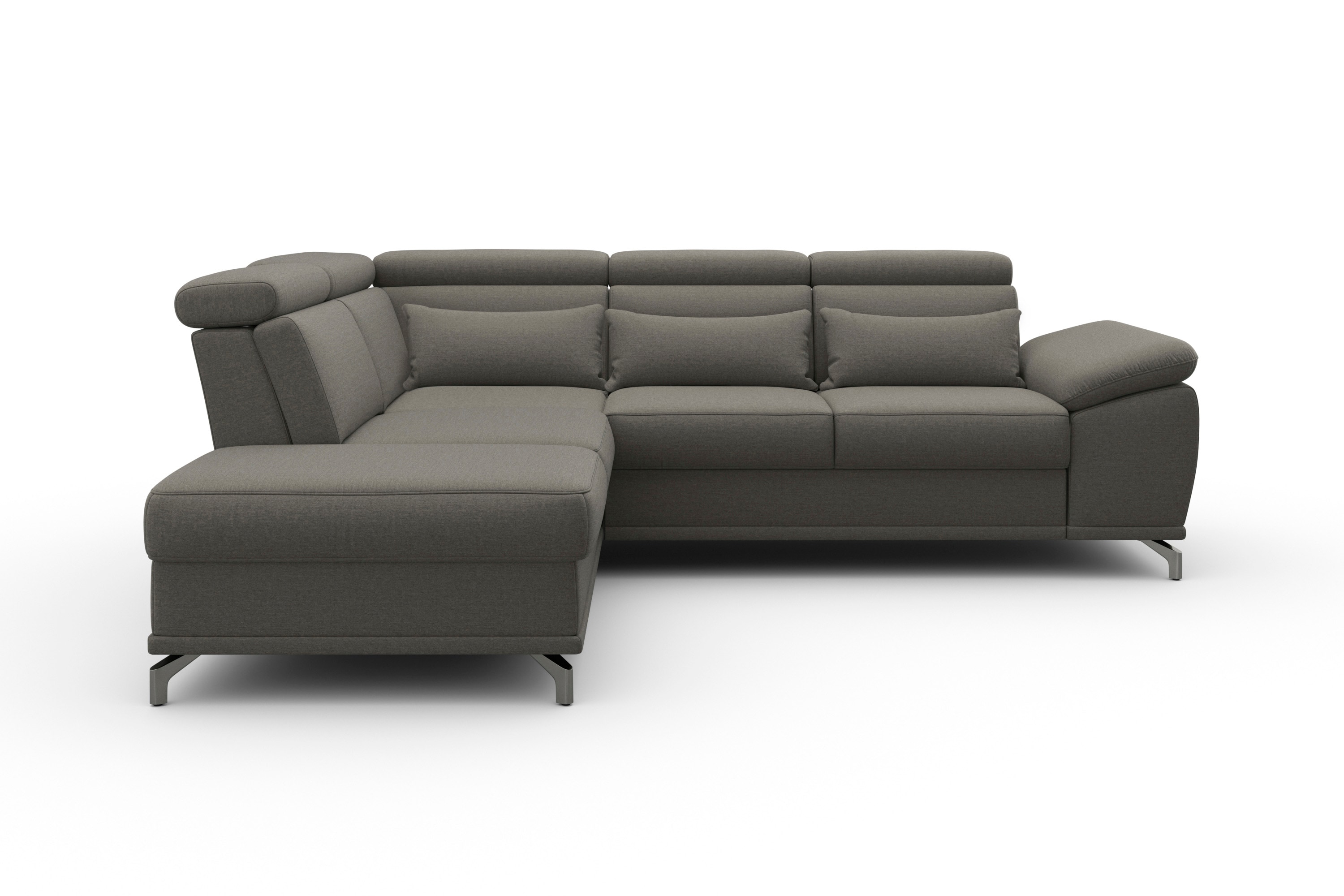 sit&more Ecksofa "Cabrio L-Form, B: 274 cm, mit Sitztiefen-, Arm- & Kopfteilverstellung" 3 Nierenkissen, Federkern, optional Schlaffunktion und Stauraum