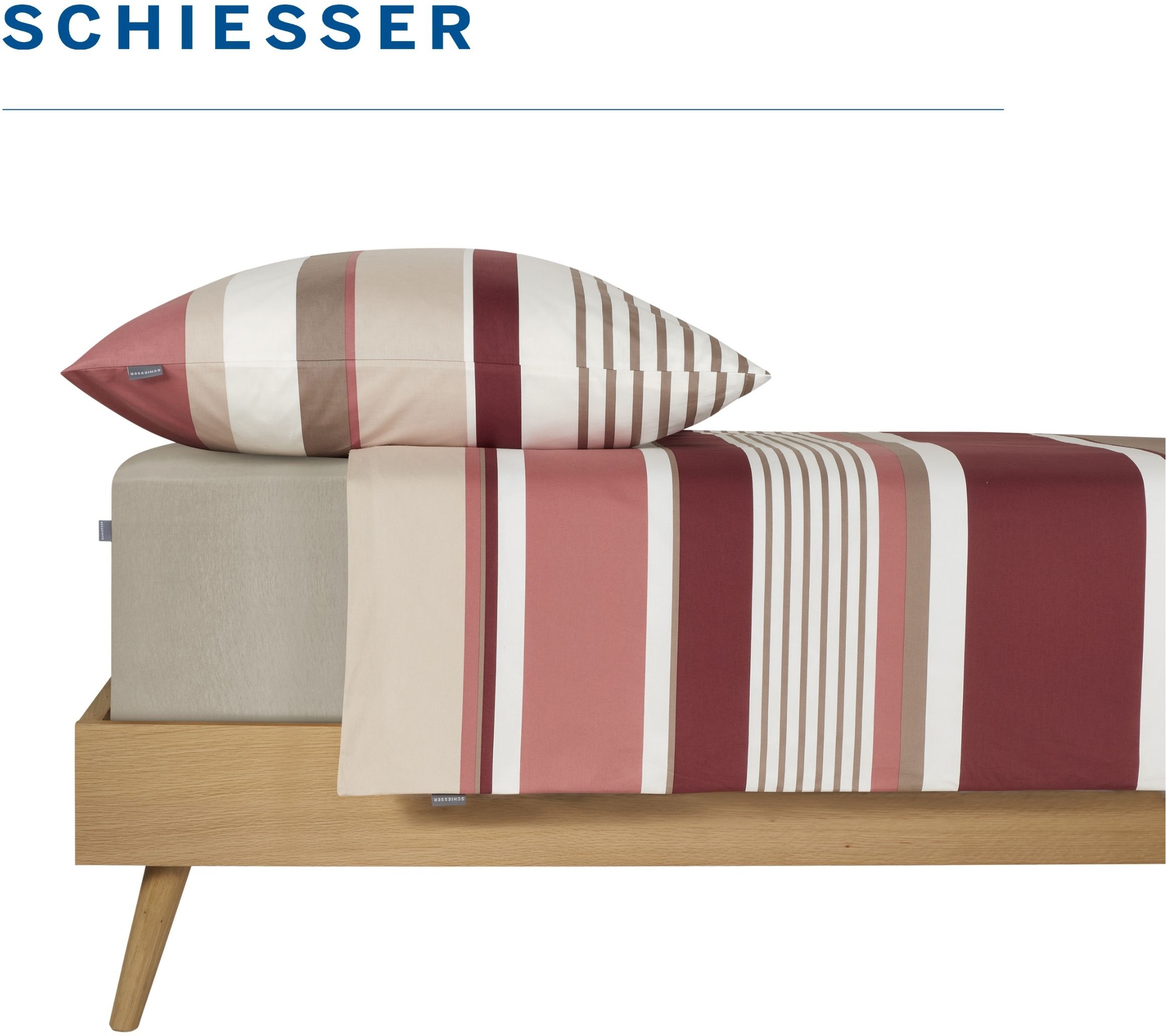 Schiesser Bettwäsche »Rexo aus weicher Baumwolle mit Streifen« 2 Stk. OEKO-TEX® MADE IN GREEN