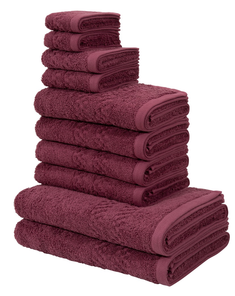 my home Handtuch Set »Vanessa«, Set, 8 tlg., Walkfrottee, Handtücher mit  Bordüre, einfarbiges Handtuch-Set aus 100% Baumwolle auf Rechnung | BAUR