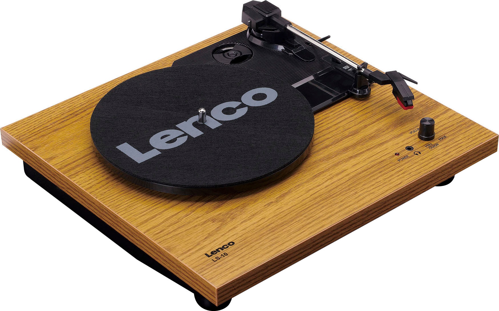 Lenco Plattenspieler »LS-10WD Plattenspieler mit Lautsprechern (Weiß/Holz)«