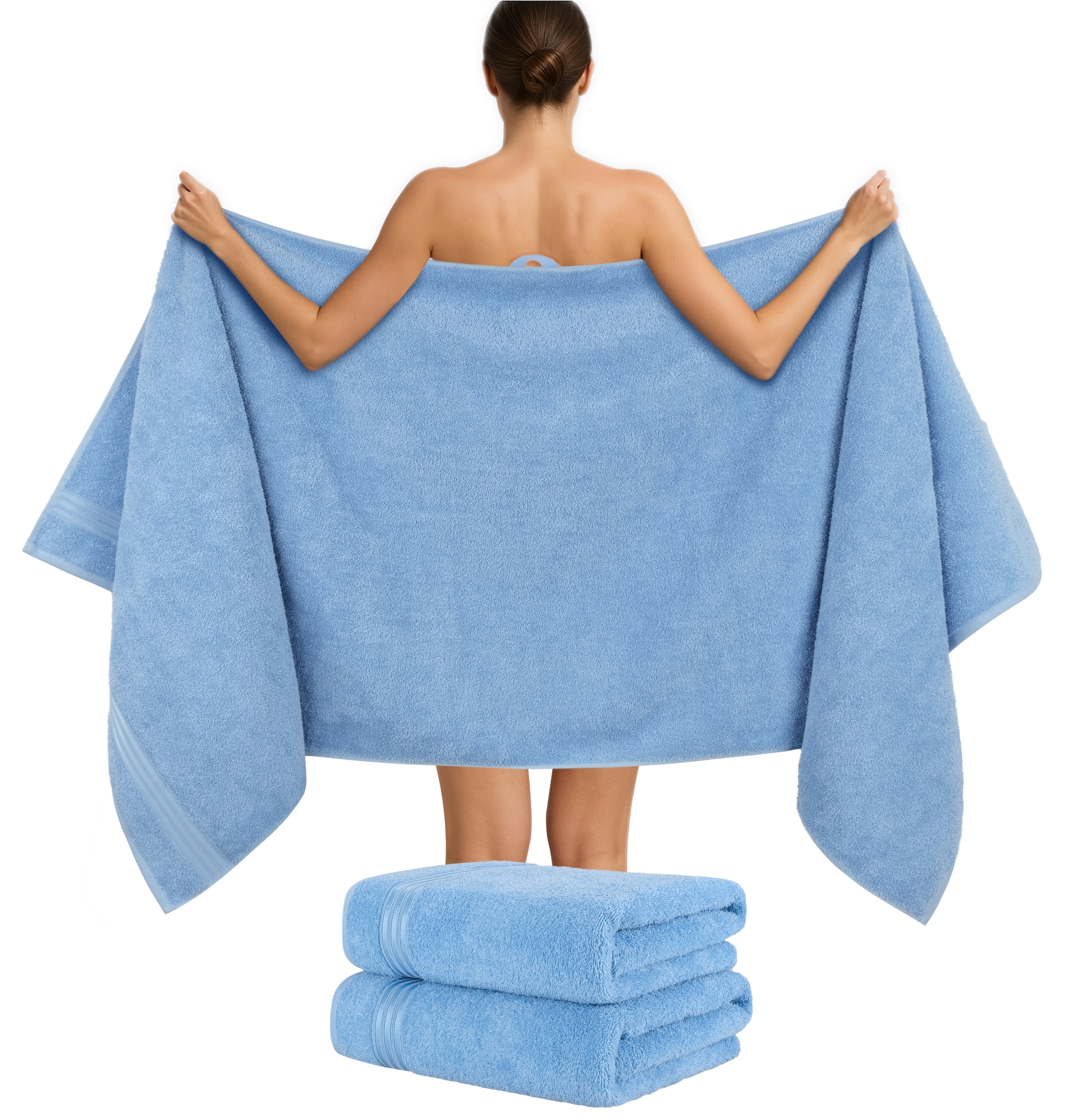 HAMMETEX Saunatuch »Hammetex 2er Set extra große Saunatücher«, (Packung, 2 St., 80x200 Saunatücher), 100% Baumwolle – Weich & Saugfähig – Luxuriöse Große Spa-Badetücher