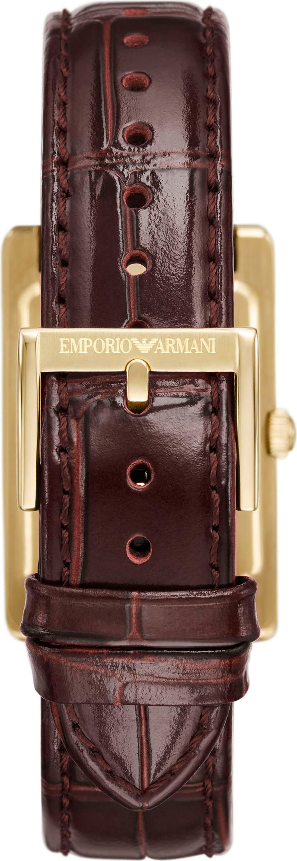 Emporio Armani Quarzuhr, Armbanduhr, Damenuhr, Herrenuhr, Lederarmband, analog, Tag