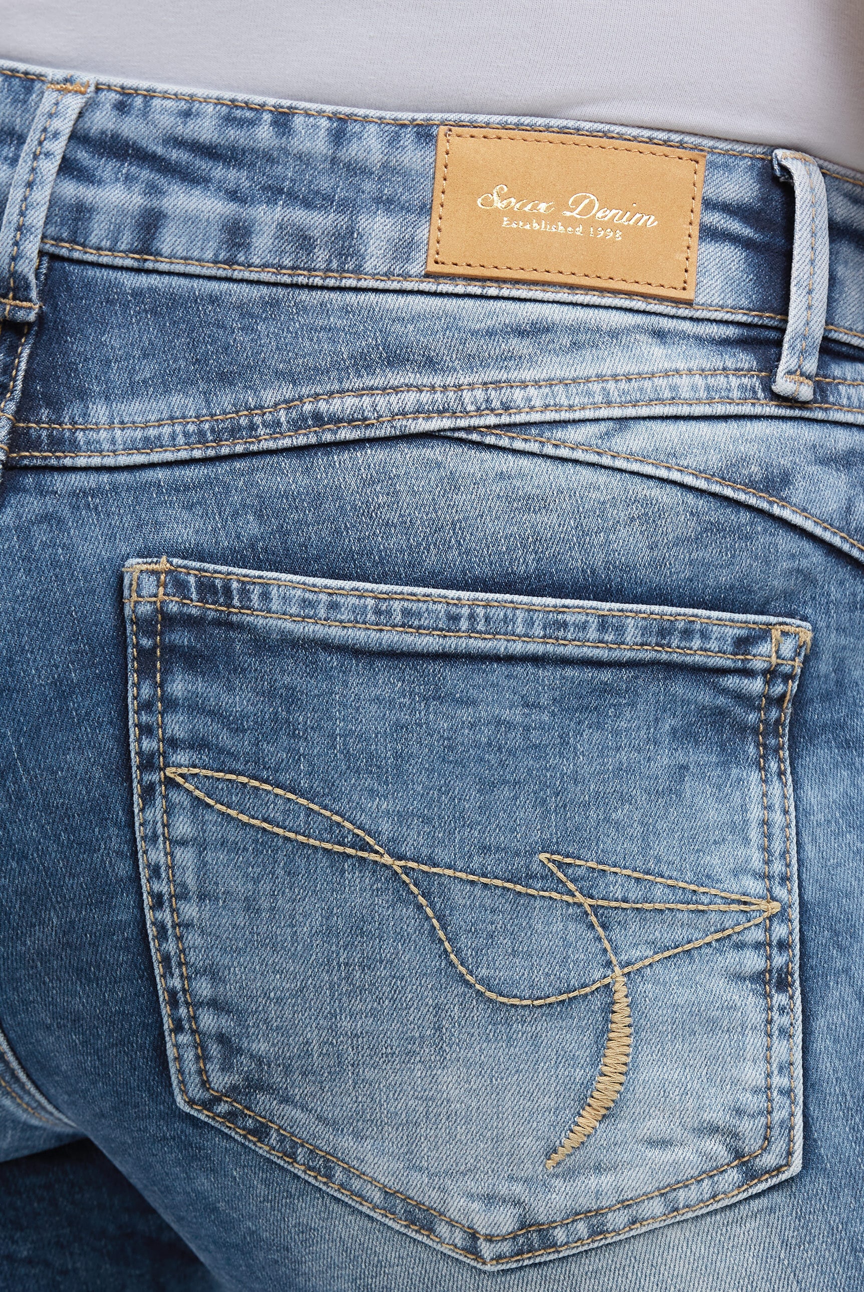 SOCCX Slim-fit-Jeans mit Destroy-Effekten