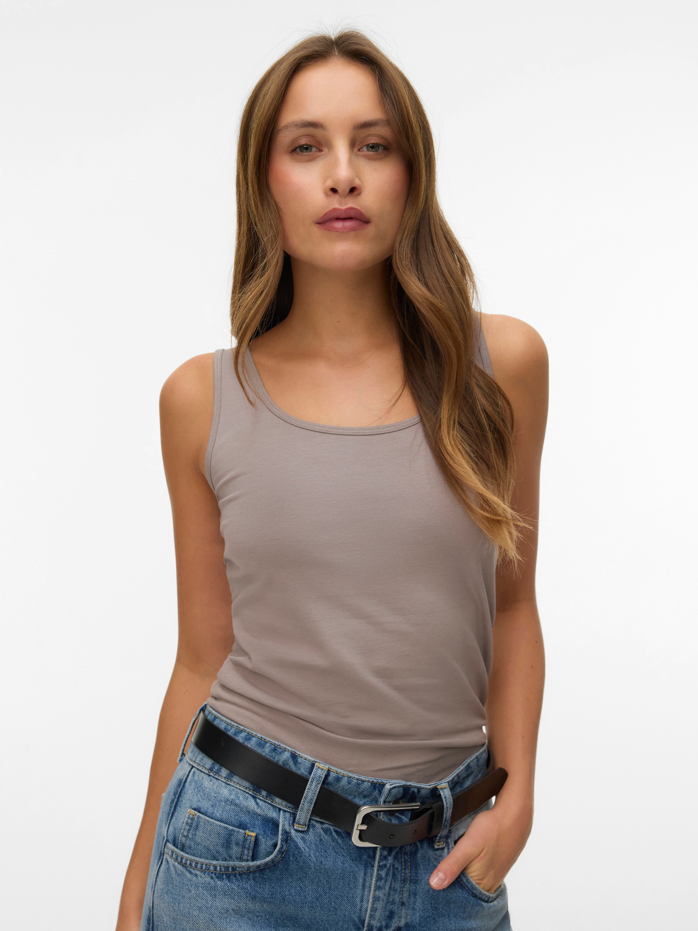 Vero Moda Tanktop "VMLULU LONG TANK TOP JRS GA NOOS" Baumwollmischung, regu günstig online kaufen