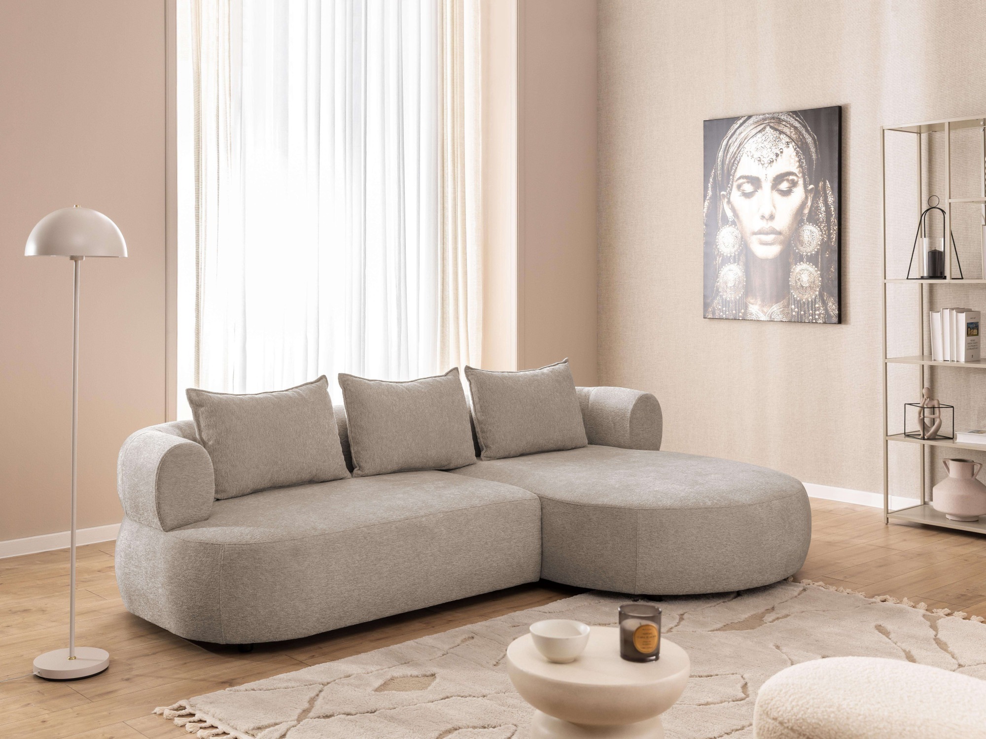 Home affaire Ecksofa »LUSSAC L-Form Design-Sofa mit Zierkissen, Maße B/T/H: 257/159/78 cm«, hoher Sitzkomfort und modernes Design, Sofa ohne Bettfunktion