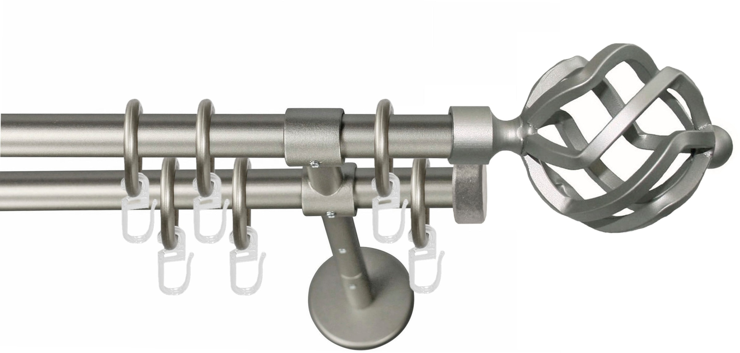 GARESA Gardinenstange "RUSTIKA" Ø 16 mm 2 läufig-läufig Wunschmaßlänge rust günstig online kaufen