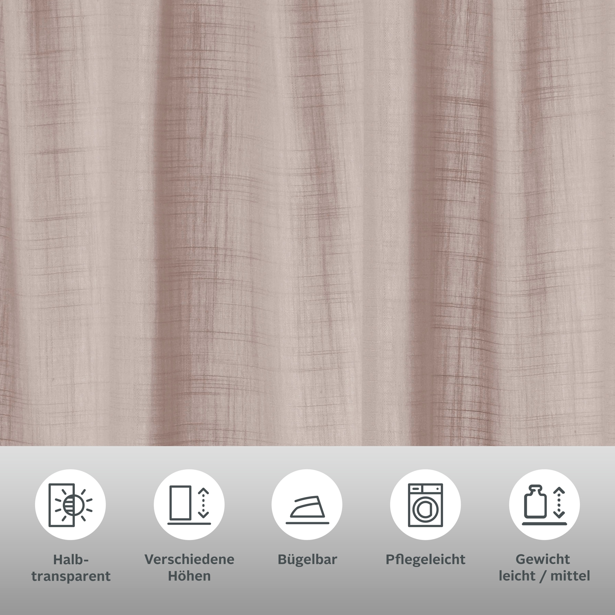 Thumbnail - Home affaire Vorhang "Linsdorf" Multifunktionsband 1 Stk. tlg. Leinenstruktur, halbtransparent