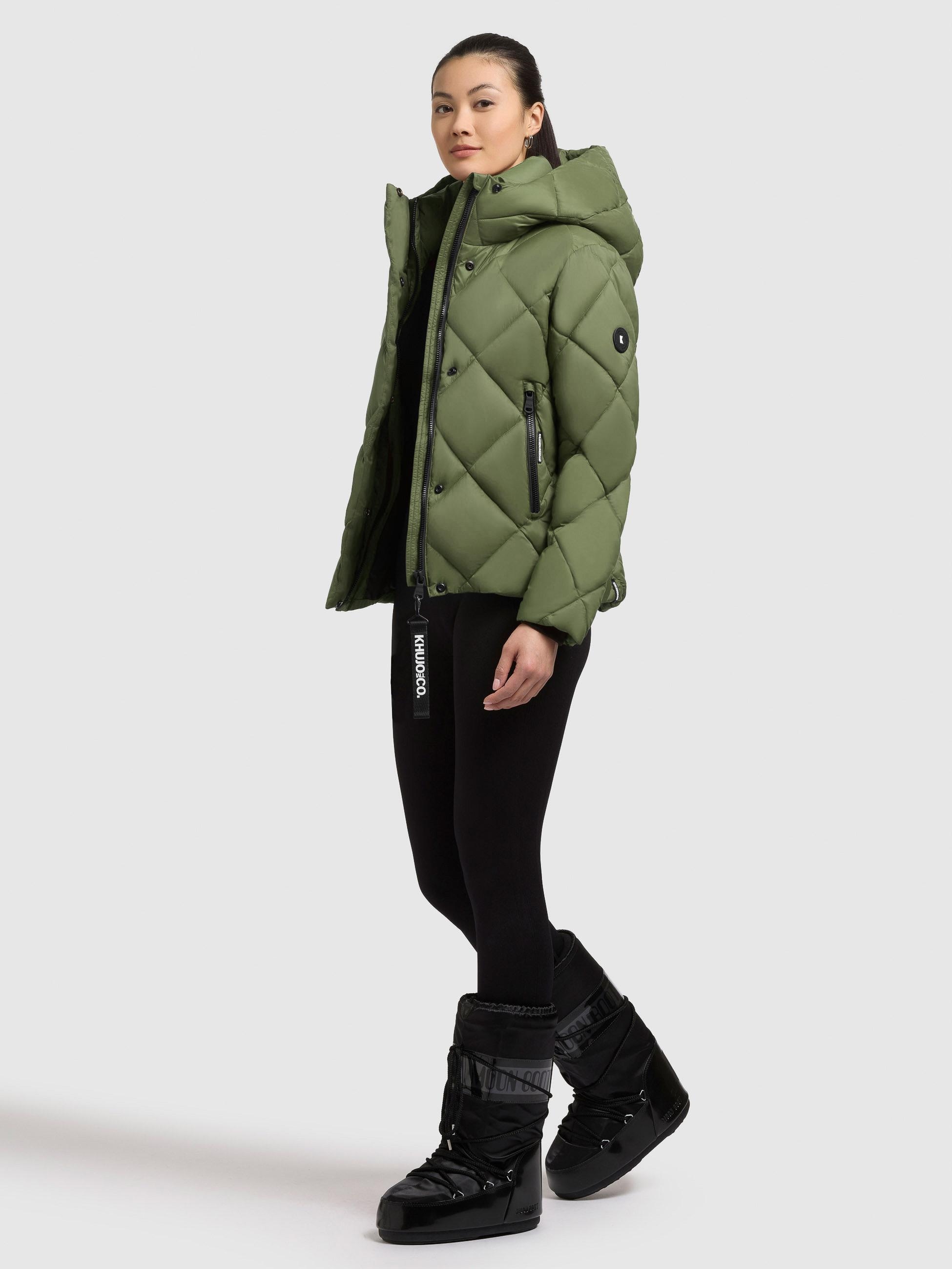 khujo Steppjacke »Lilian« mit Kapuze Damen Winterjacke mit Karo-Steppung