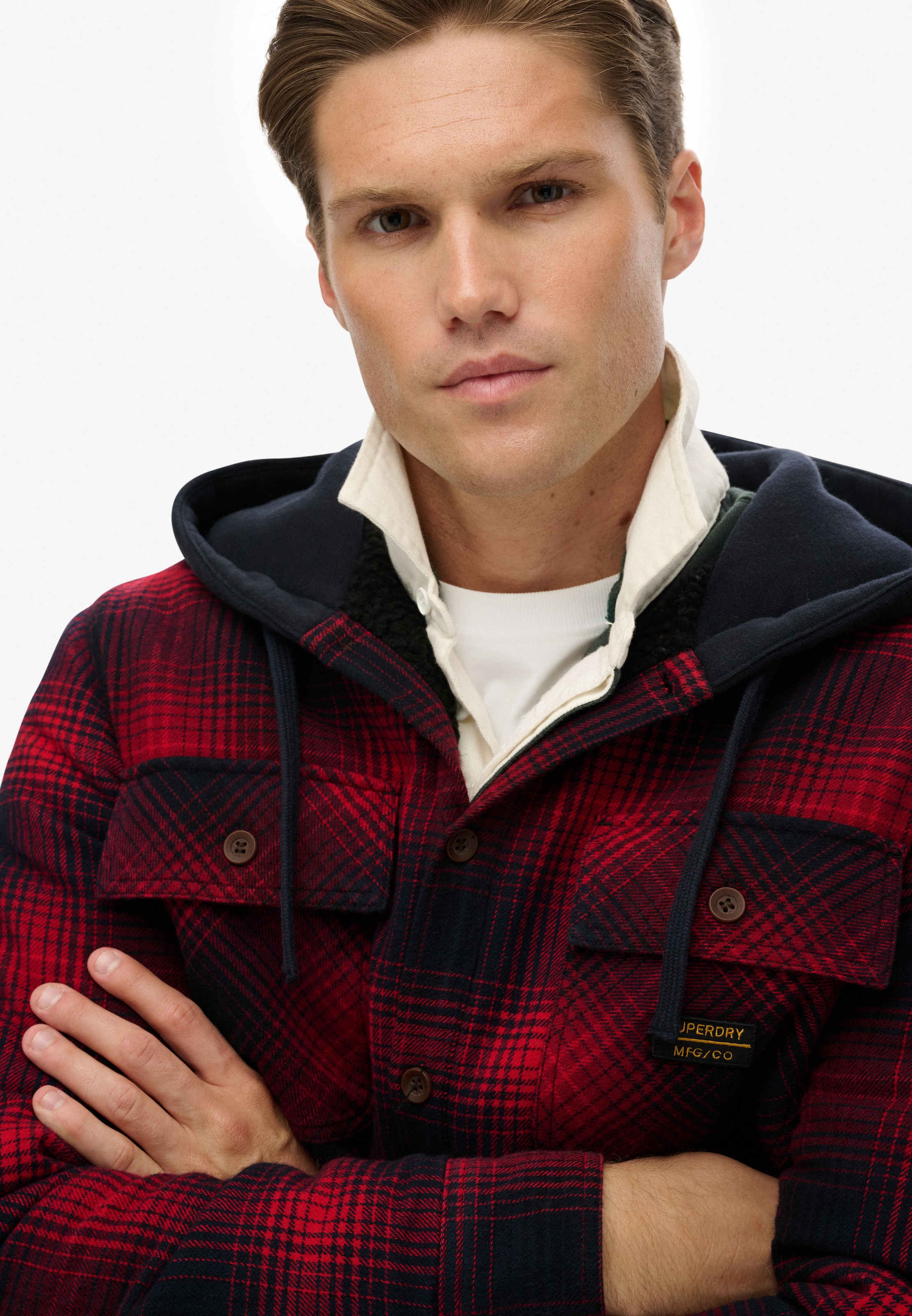 Superdry Langarmhemd »SURPLUS HOODED CHECK SHIRT«