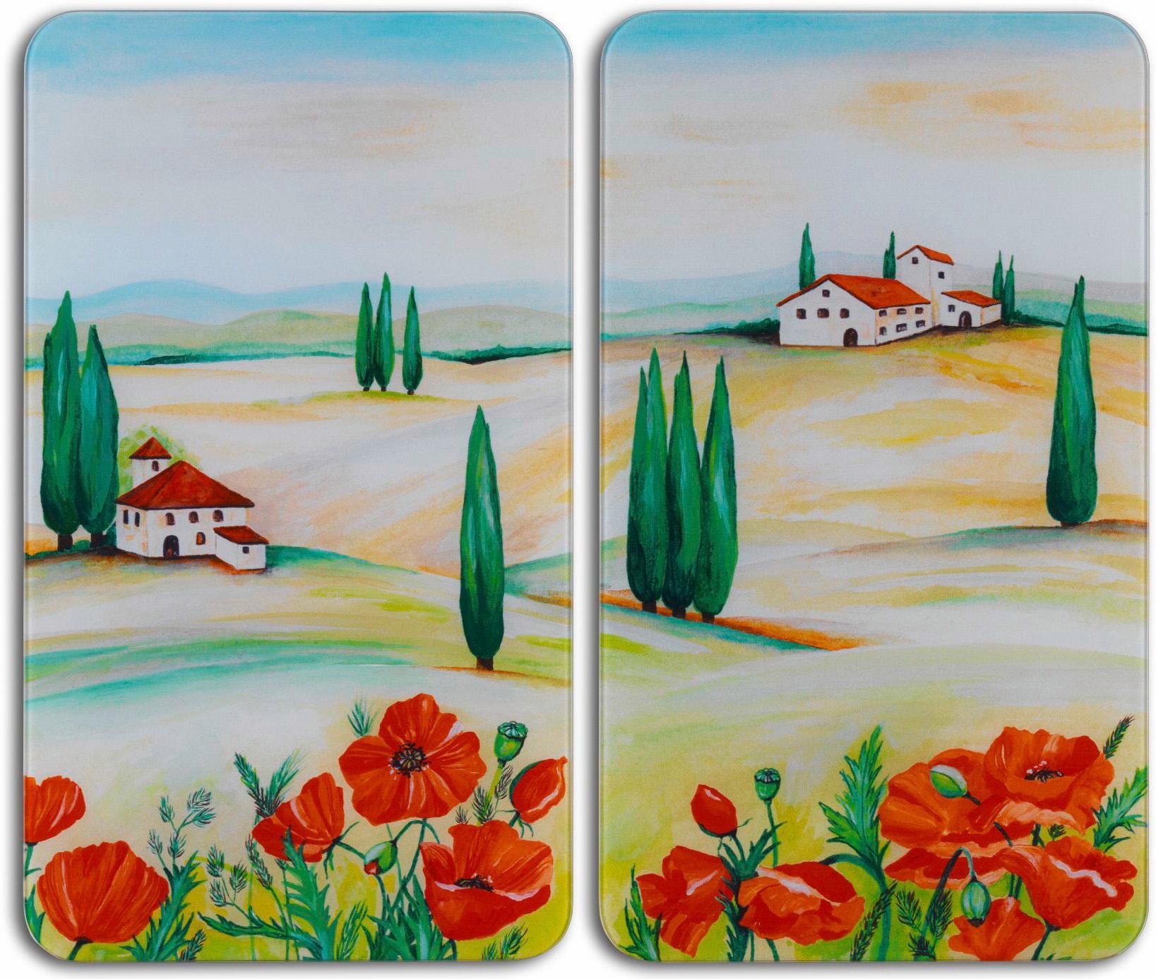 Herd-Abdeckplatte »Toscana«, (Set, 2 tlg.), aus gehärtetem Glas von WENKO