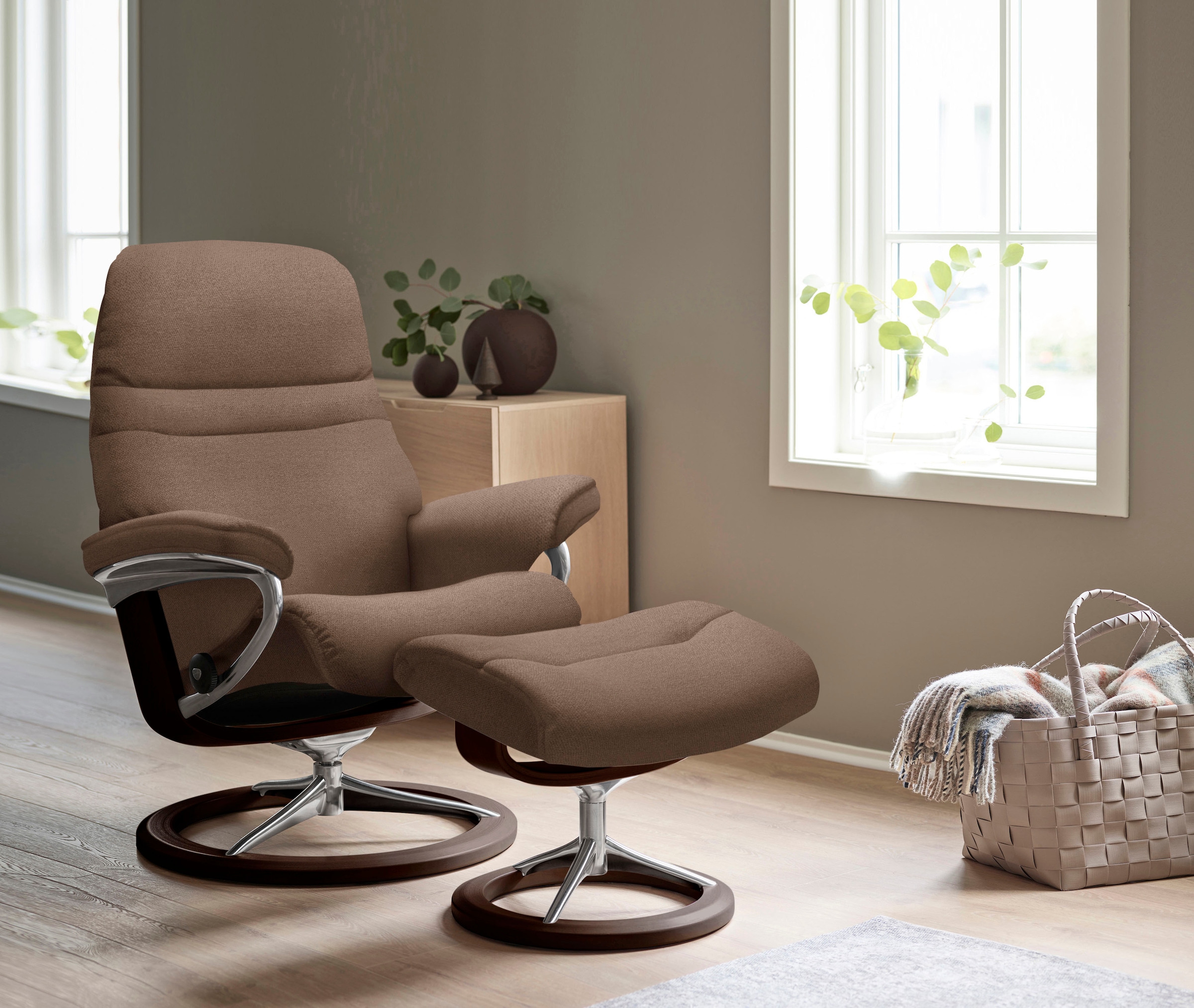 Stressless Relaxsessel "Sunrise", mit Signature Base, Größe M, Gestell Brau günstig online kaufen