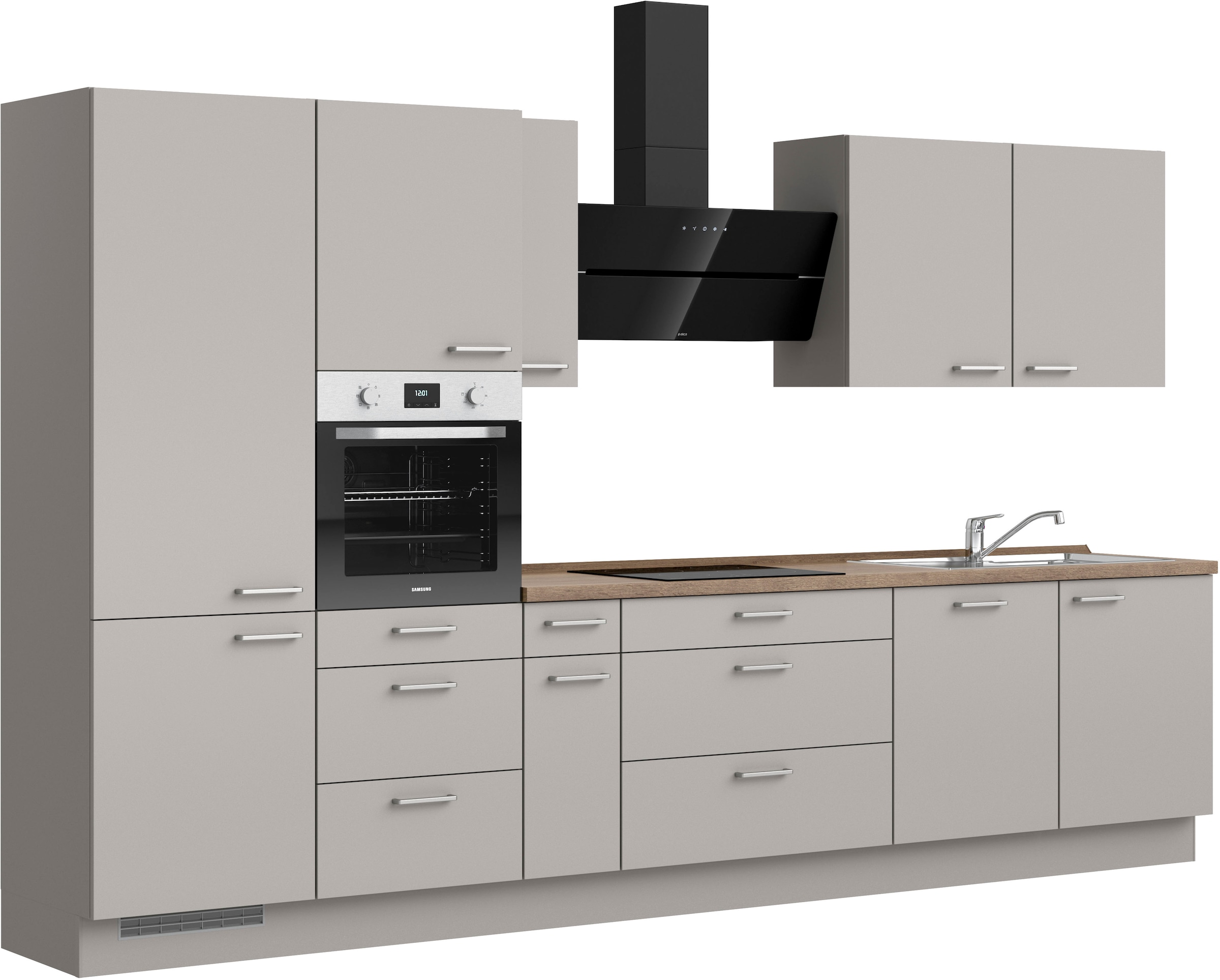 nobilia® Küchenzeile »"Touch II"«, vormontiert, Ausrichtung wählbar, Breite 360 cm, wahlw. mit E-Geräten