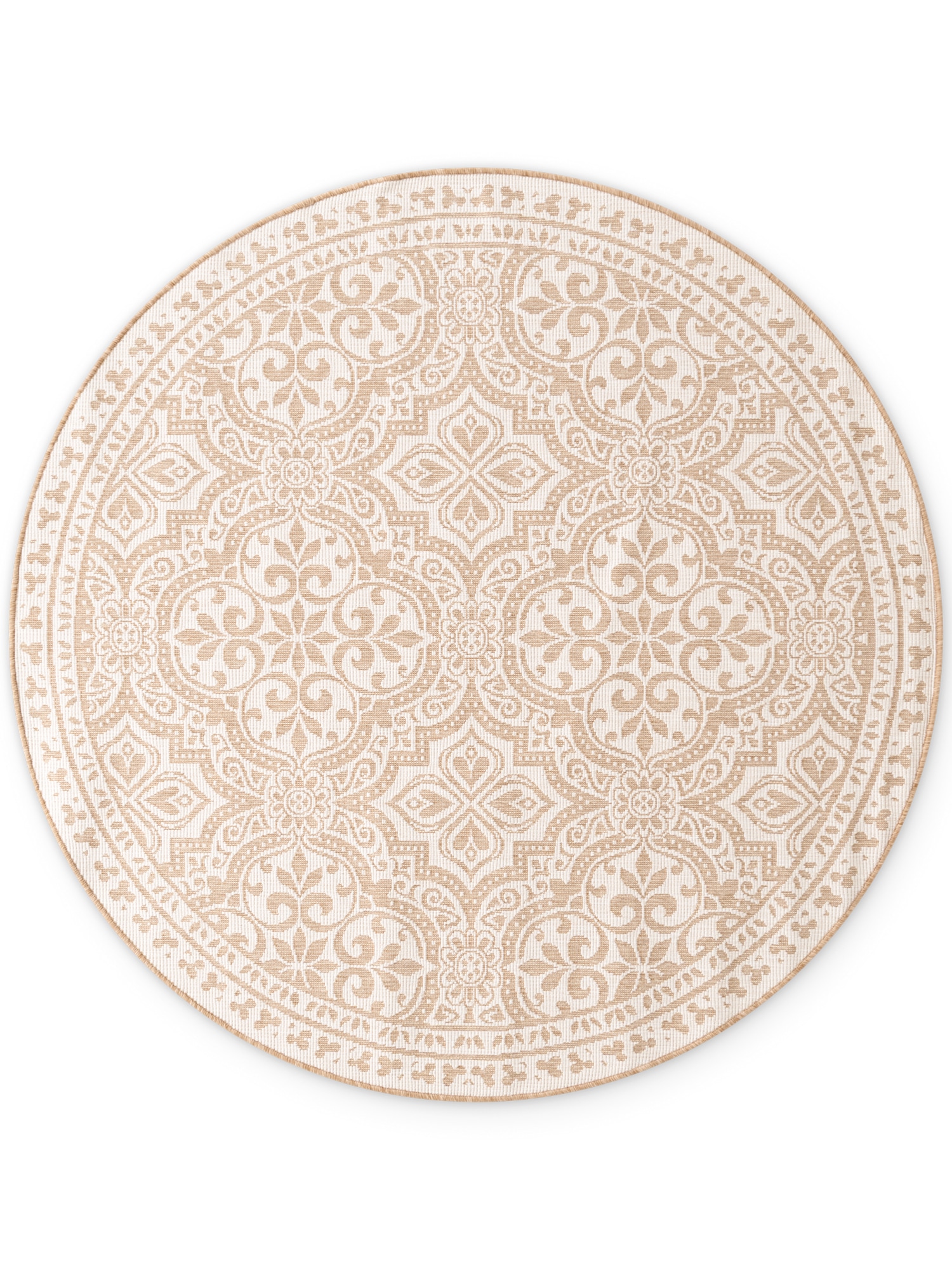 NORTHRUGS Outdoorteppich »Rosel Wendetppich«, rund, 5 mm Höhe, In und Outdoor, Flachgewebe, wetterfest, pflegeleicht, robust