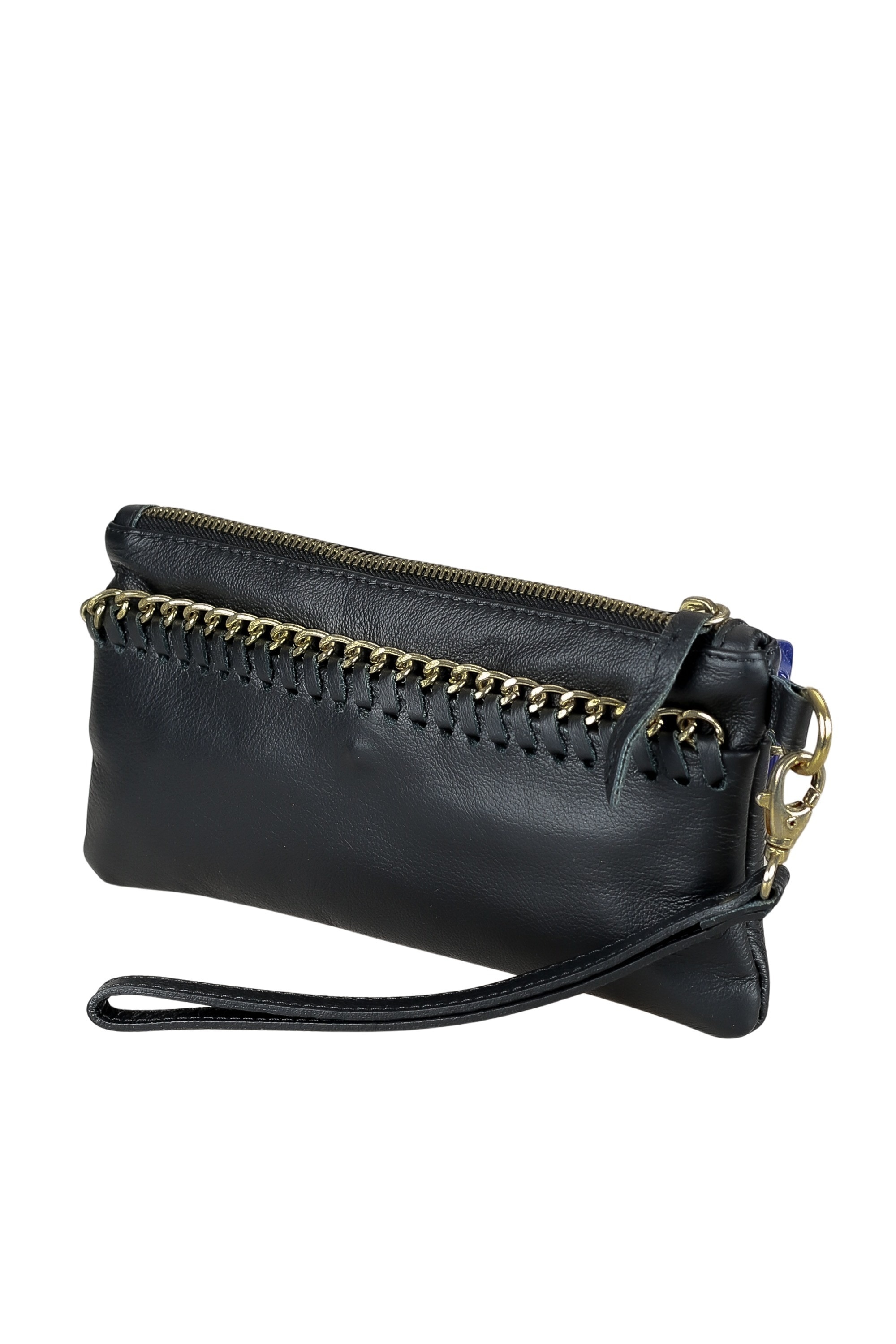 COLLEZIONE ALESSANDRO Clutch »Dubai«, aus Leder mit goldenen Metallen