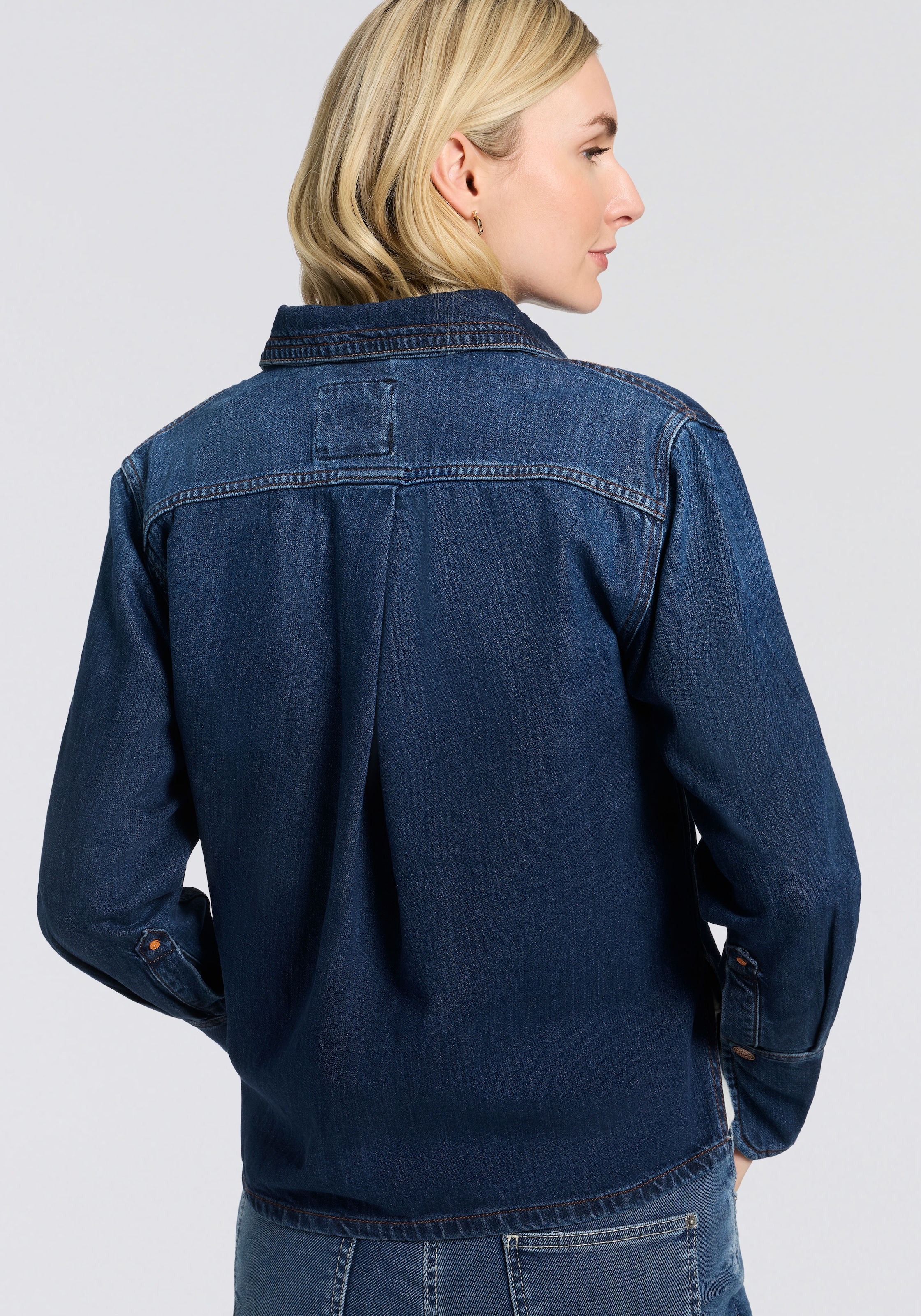 BOSS ORANGE Hemdbluse »Shirt Premium Damenmode«, Regular Fit, Denim