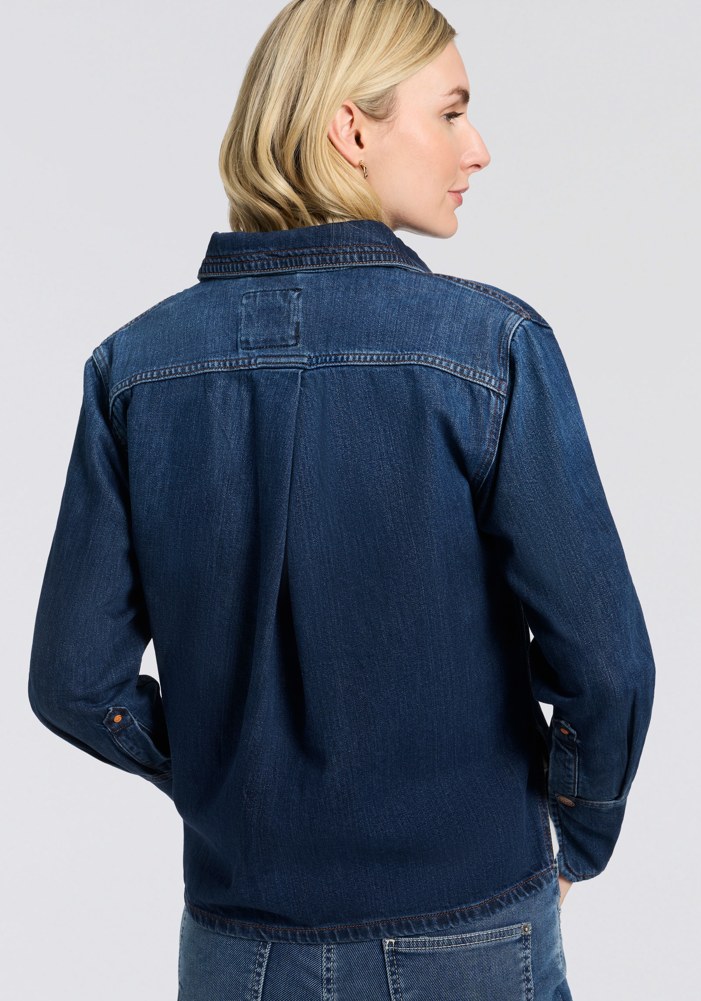 BOSS ORANGE Hemdbluse "Shirt Premium Damenmode" Regular Fit, Denim günstig online kaufen
