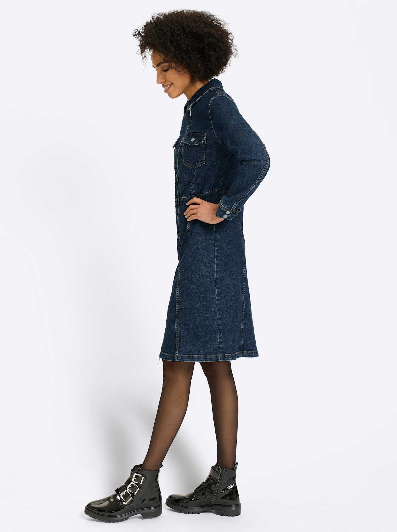 heine Jeanskleid »Jeans-Kleid« aufgesetzte Taschen