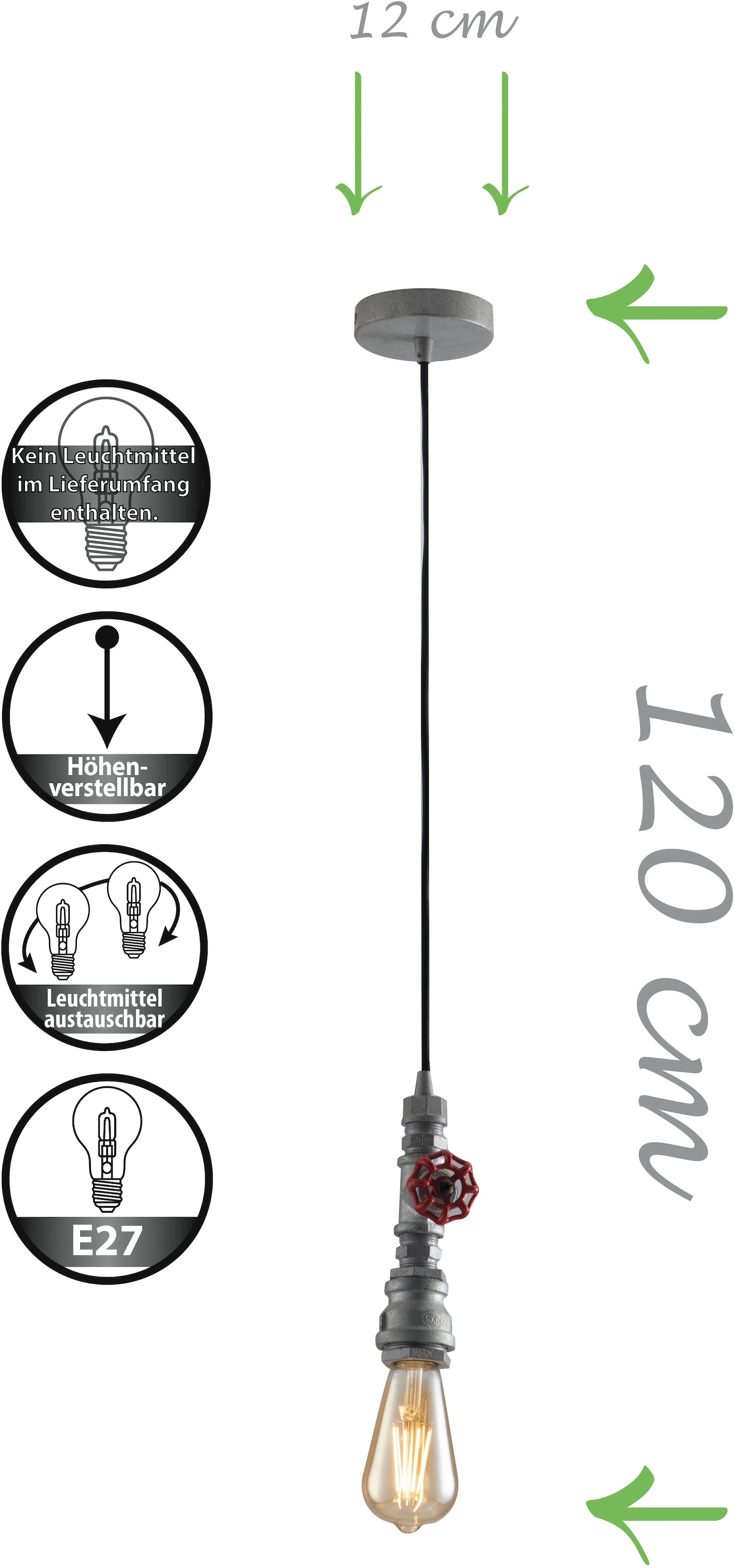 ECO-LIGHT Pendelleuchte »AMARCORD«, Leuchtmittel E27 | ohne Leuchtmittel
