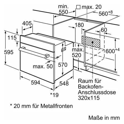 BOSCH Elektro-Herd-Set »HND211AR62«, mit Teleskopauszug nachrüstbar