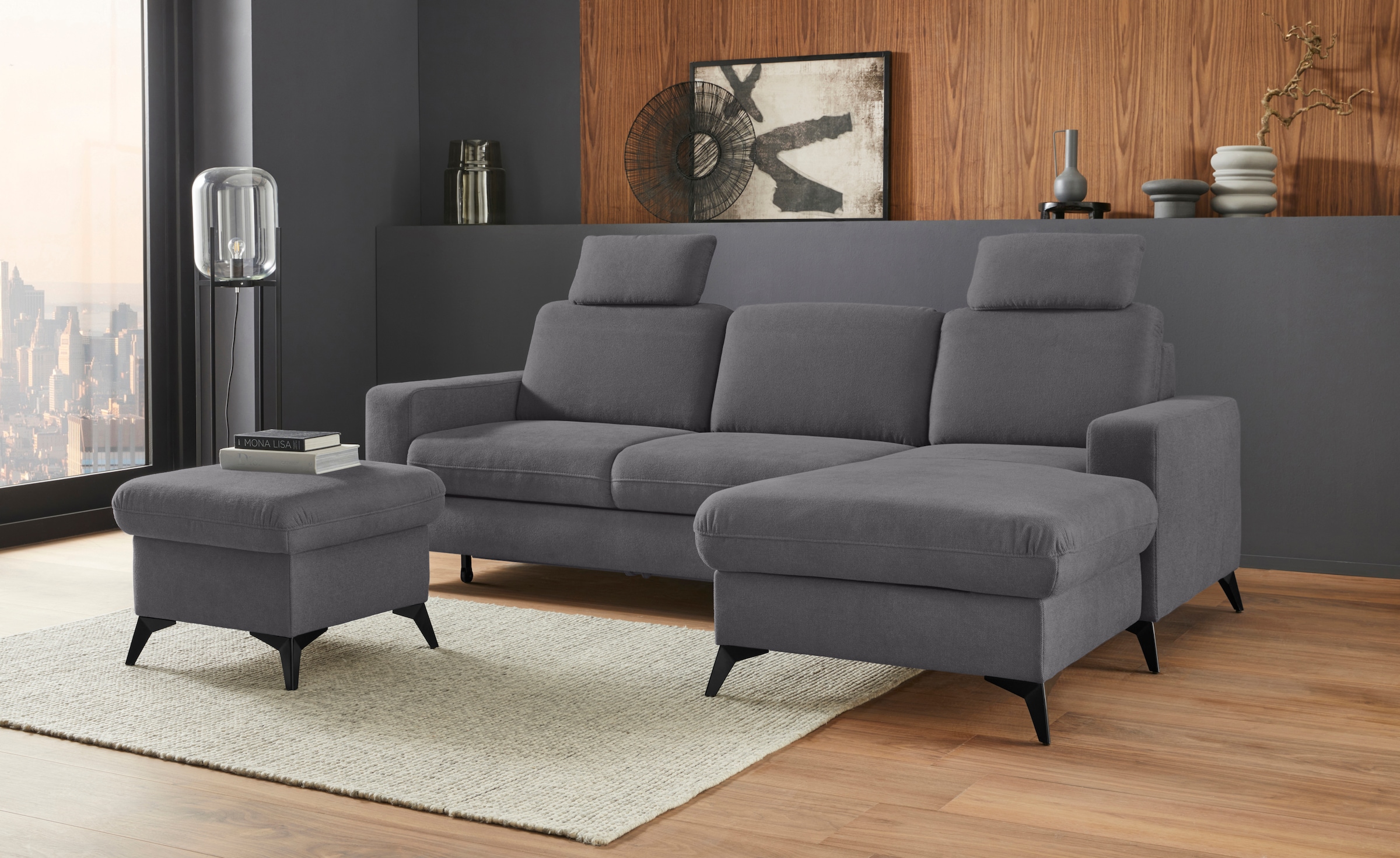 Places of Style Ecksofa "Lolland L-Form", Wahlweise mit Bettfunktion und Be günstig online kaufen