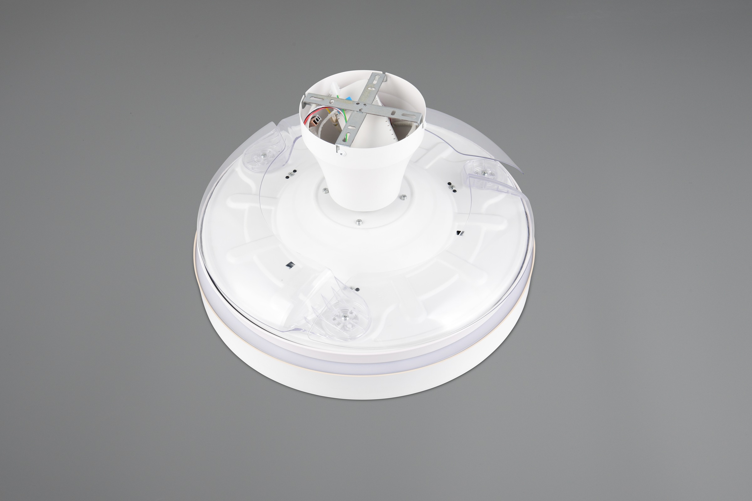 REALITY Leuchten LED Deckenleuchte »VANSBRO mit Ventilator, Deckenventilator mit ausklappbaren Flügeln 30W« LED-Board 1 Stk. Farbwechsler | warmweiß - kaltweiß Ø 49-106 cm (aufgeklappt), 6 Stufen, LED 32W CCT dimmbar Timer Fernb.