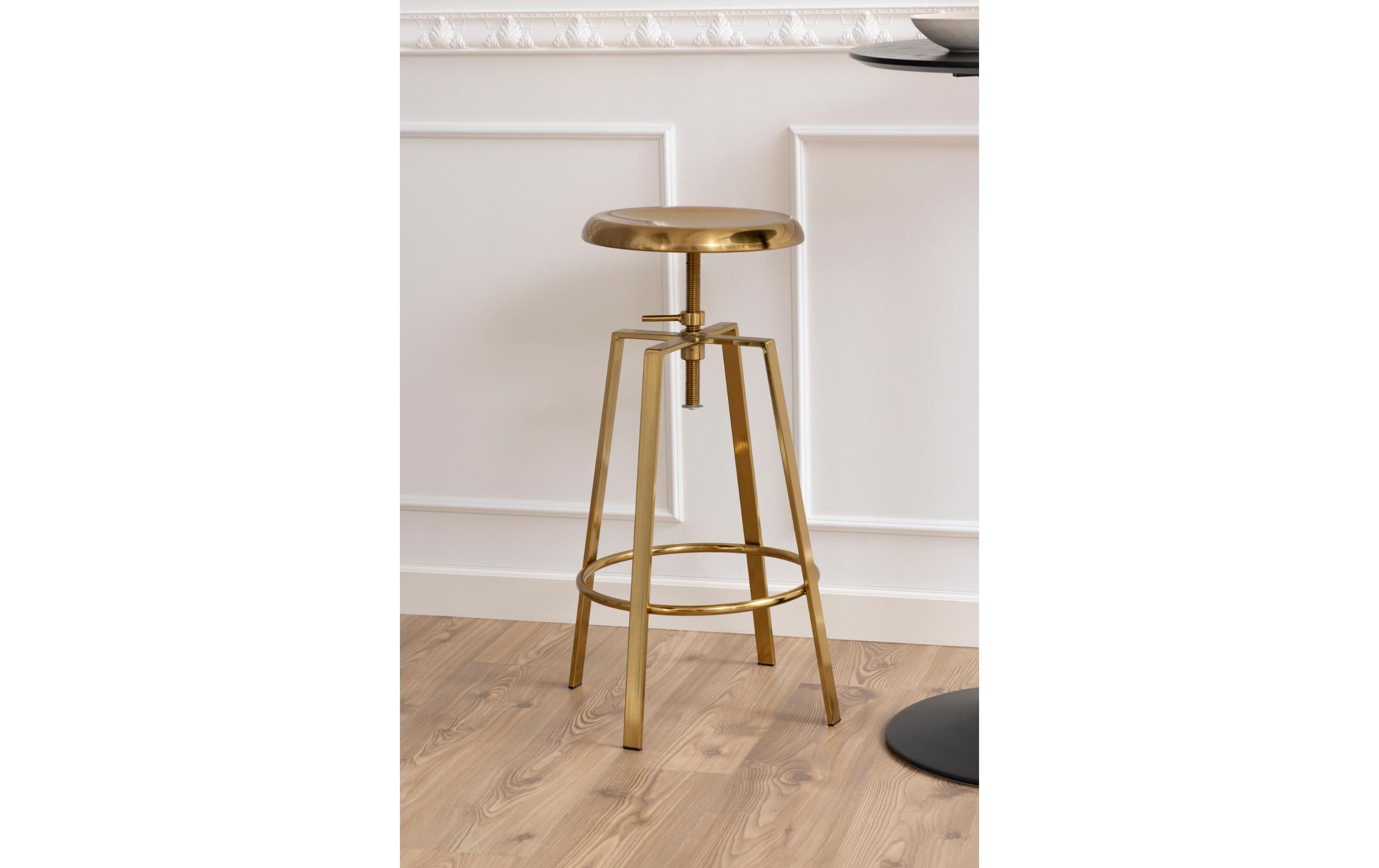 AC Design Barhocker »Goose 41 x 87 cm« Barhocker ohne Rückenlehne aus gold-gebürstetem Stahl