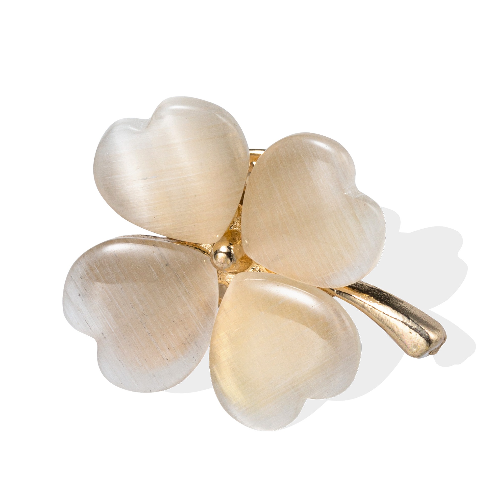 FIRETTI Damen Brosche "Schmuck Geschenk Messing Ansteckschmuck Blume", beige, Messing, Broschen