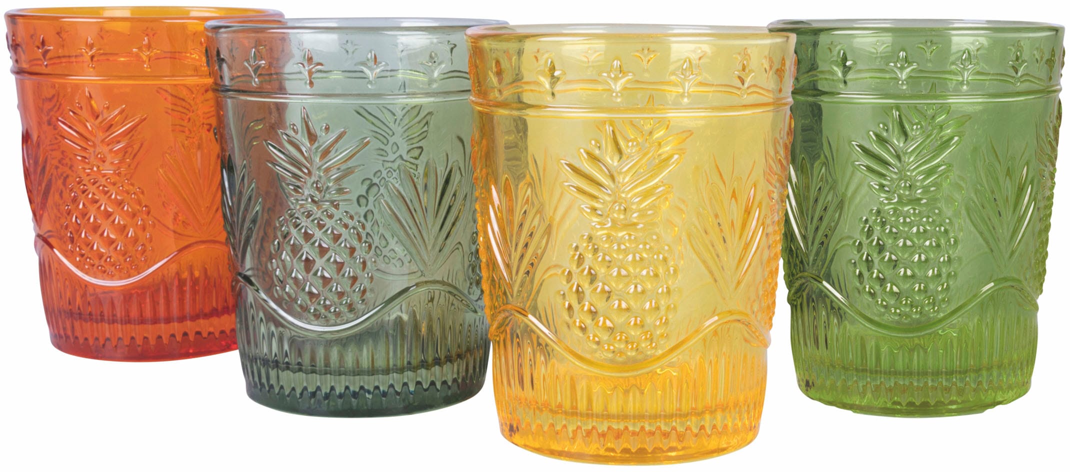 Villa d'Este Gläser-Set »Piňa bunt 250 ml«, (Set, 4 tlg.), Wassergläser-Set, 4-teilig, Inhalt 250 ml