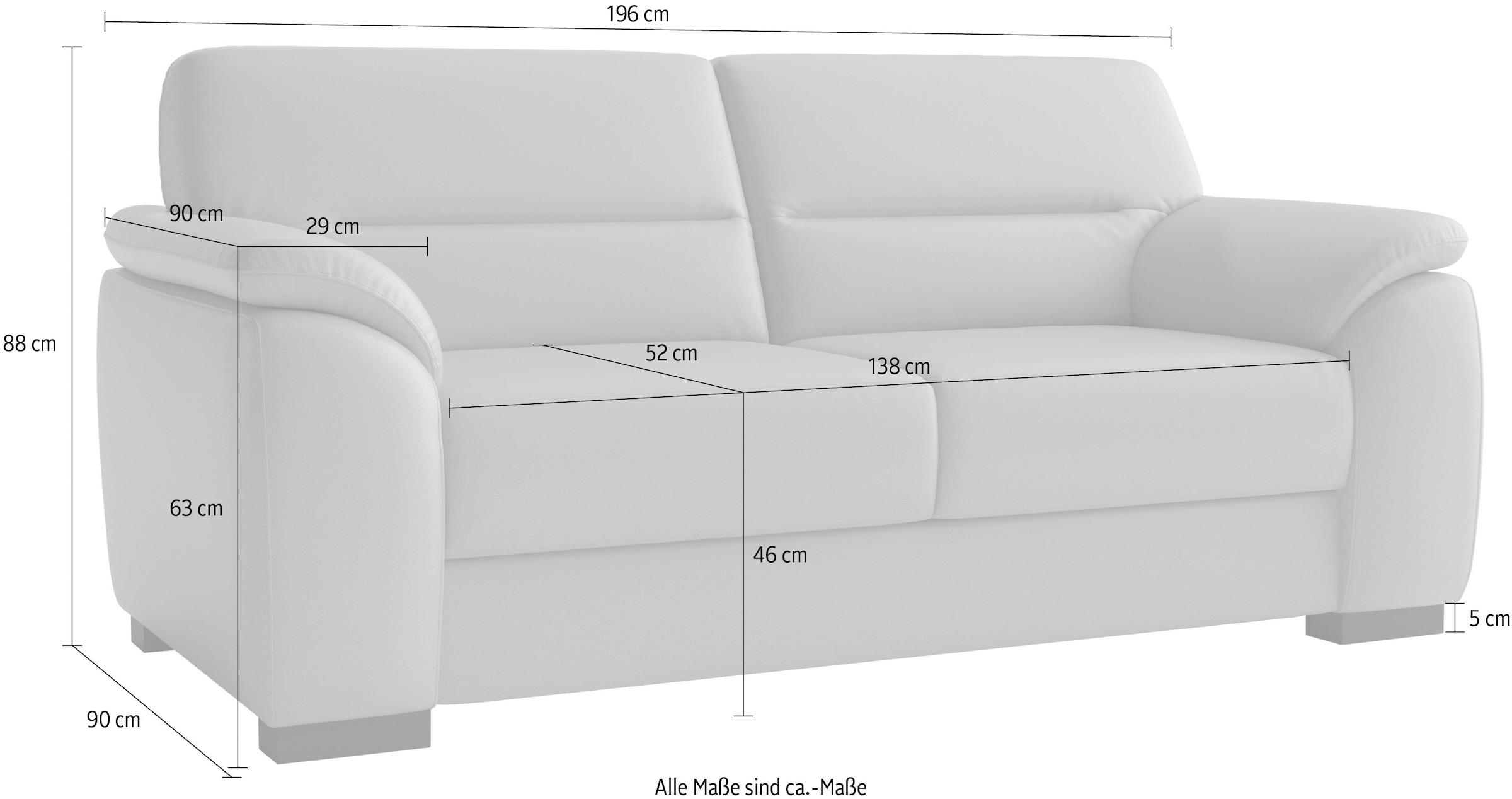 sit&more 3-Sitzer »Montego« mit Federkern