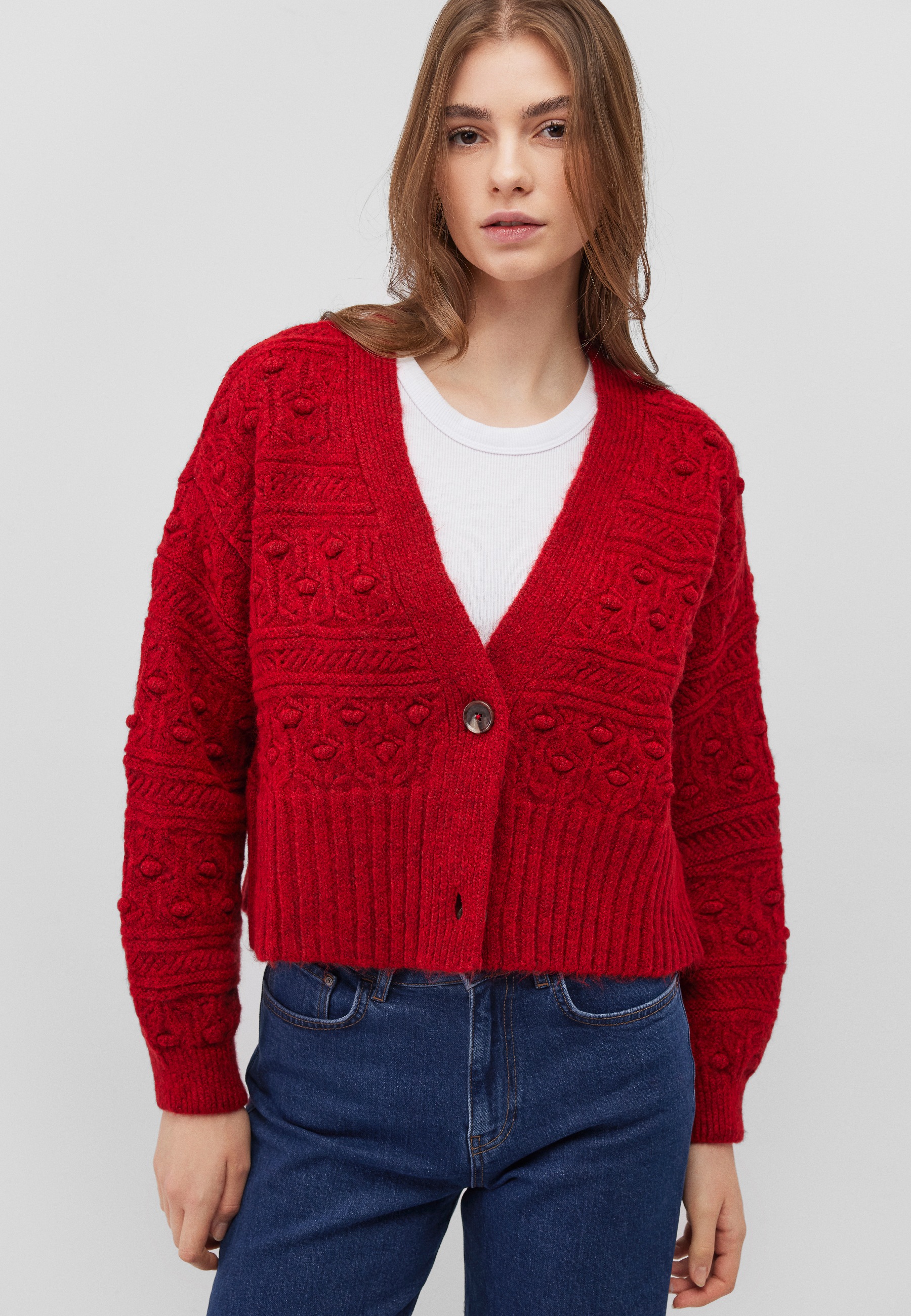 Mavi Strickpullover »BUTTONED CARDIGAN«, Cardigan Strukturiert