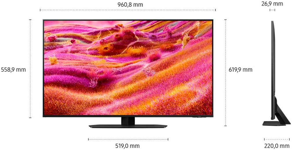 Samsung QLED-Fernseher »GQ43QN90FAT«, 4K Ultra HD, Smart-TV, NQ HDR, Glare Free, Upscaling Pro, Dolby Atmos & AI Sound, bis 165Hz