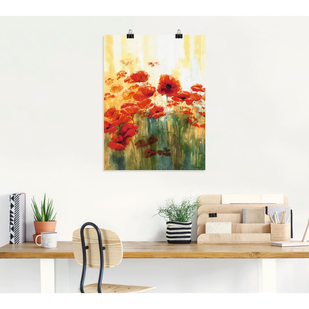 Artland Wandbild »Mohnwiese«, Blumen, (1 St.)