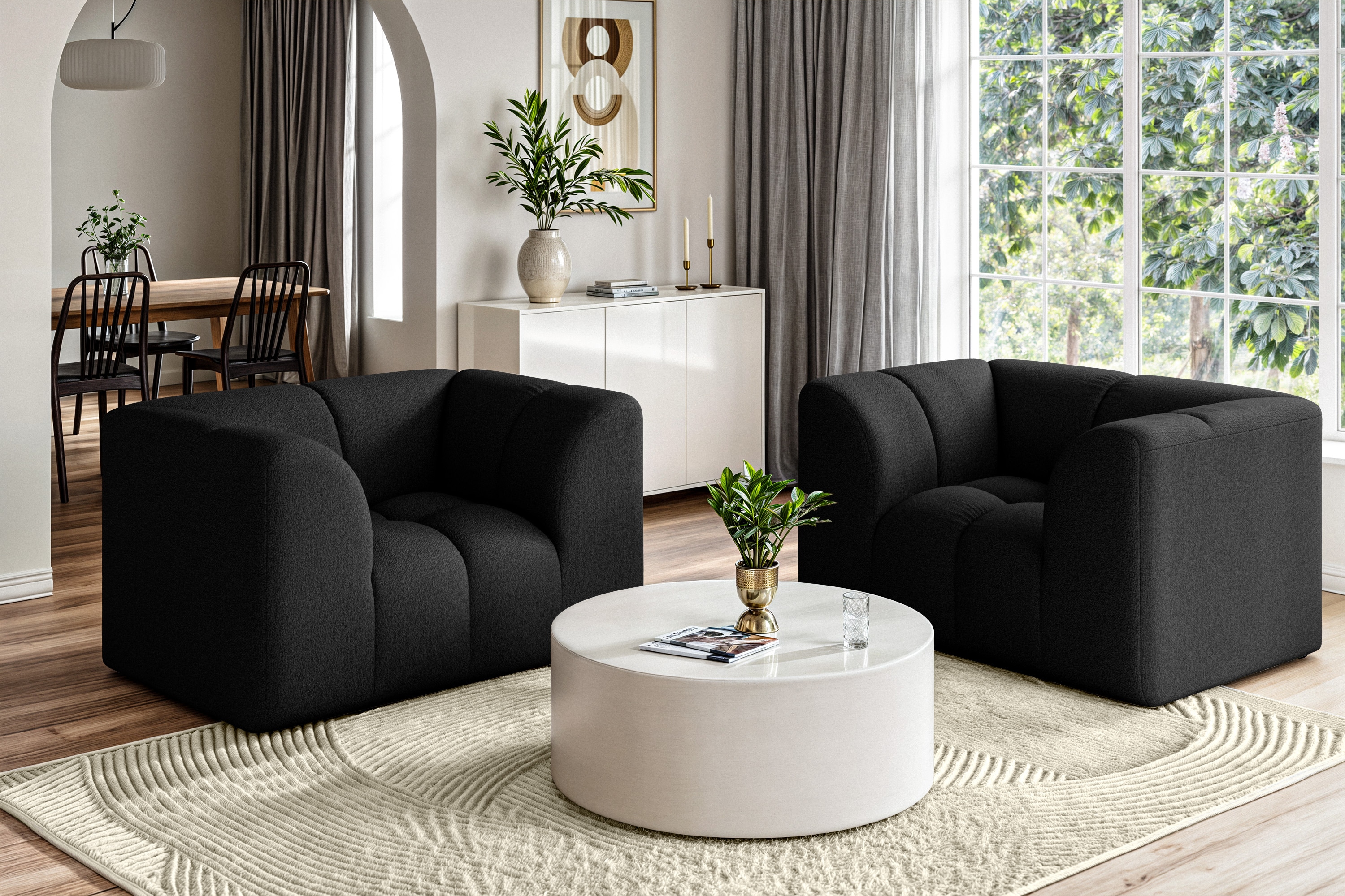 OTTO home Sessel "TUURE Verlässliche Qualität, moderne Steppung, Breite 134cm" Bubble Optik, hoher Sitzkomfort, Wellenunterfederung