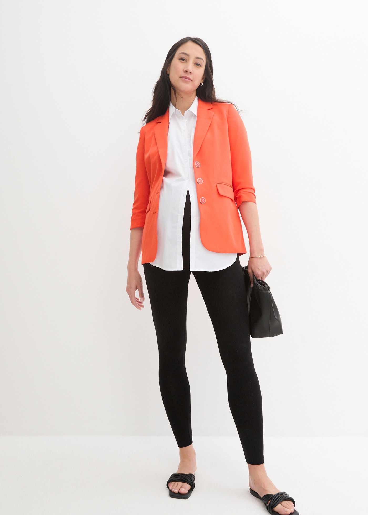 bonprix Umstandsleggings  aus Baumwollmix mit Elasthan, mit breitem Jerseybund, Skinny Fit