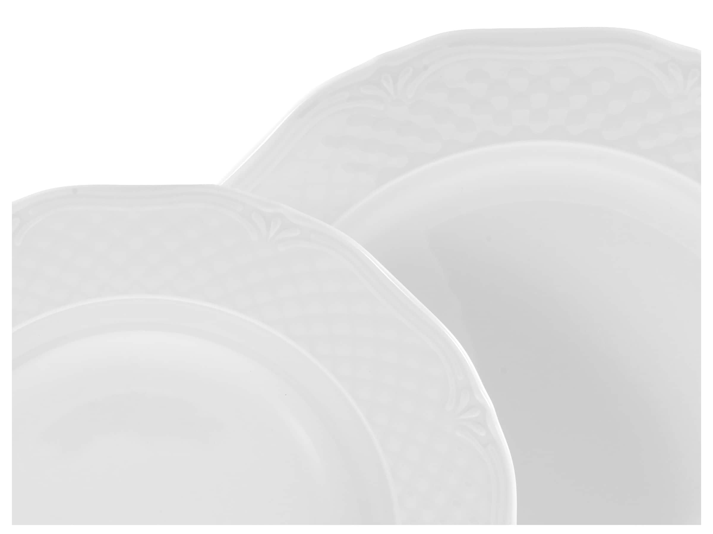 CreaTable Tafelservice »Arianne Weiss, Service 12-tlg.« Teller Set, Klassisch, Zeitlos