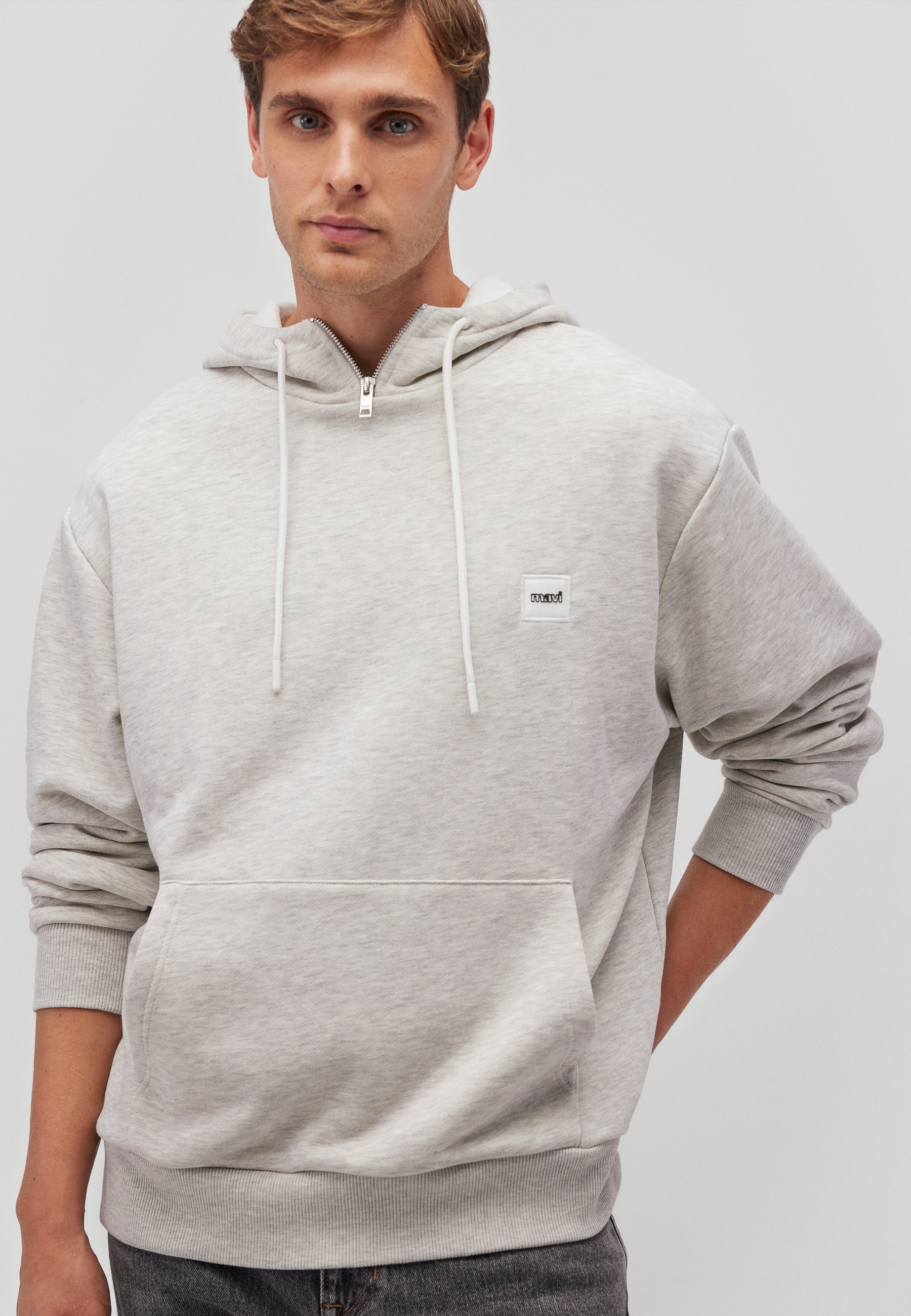 Mavi Kapuzenpullover »HALF ZIP HOODIE«, Hoodie mit Logo und Reißverschluss