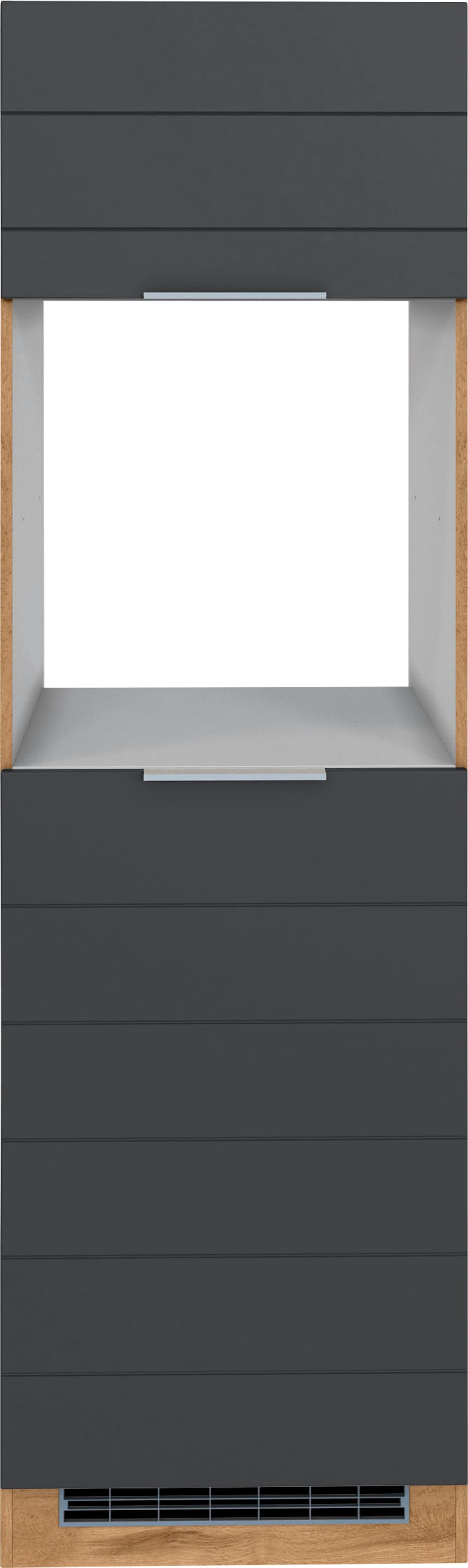 KOCHSTATION Backofen/Kühlumbauschrank »KS-Luhe«, 60 cm breit, hochwertige MDF-Fronten mit waagerechter Lisene