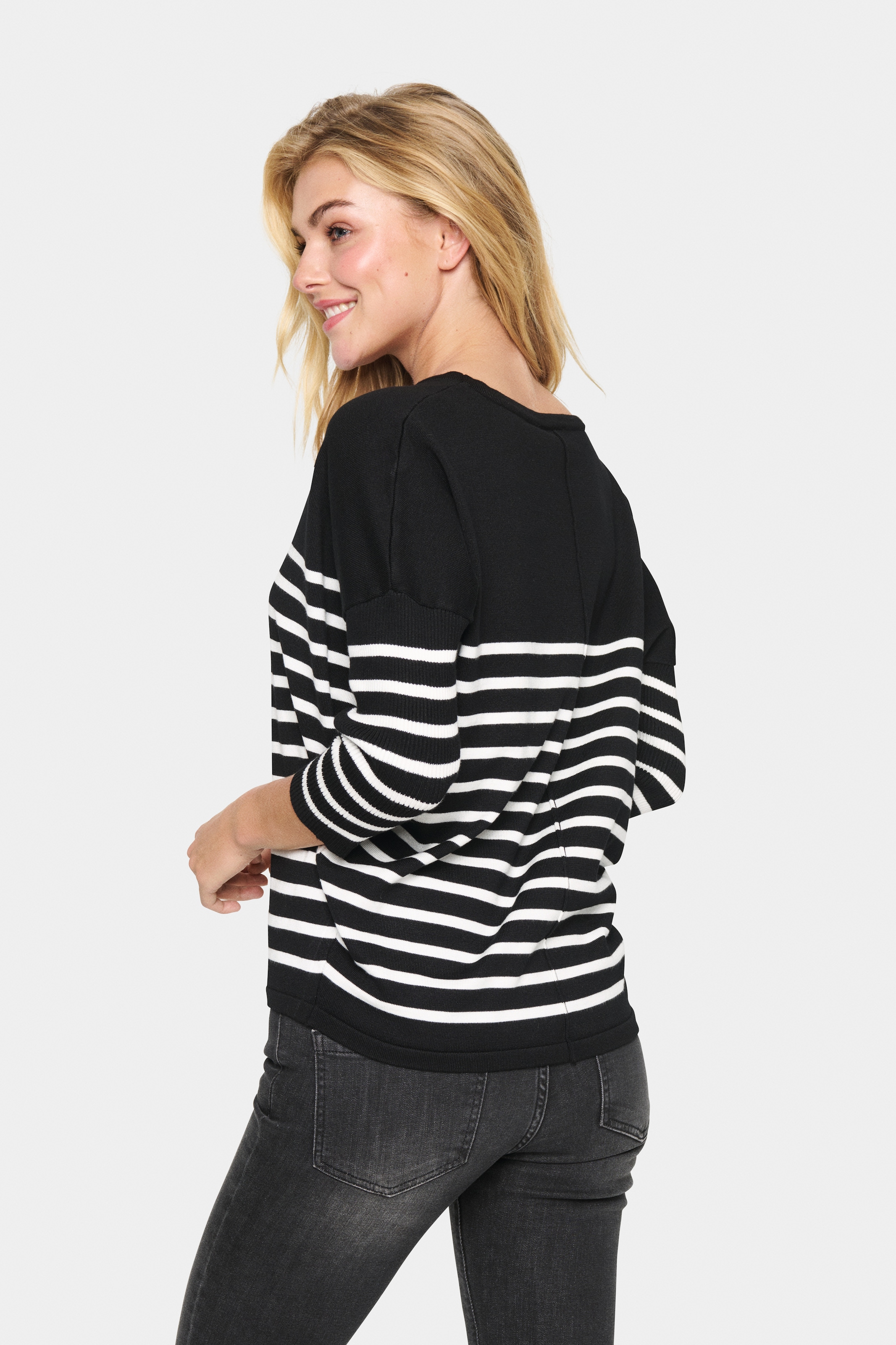 Saint Tropez Strickpullover »MilaSZ R-neck Stripe«