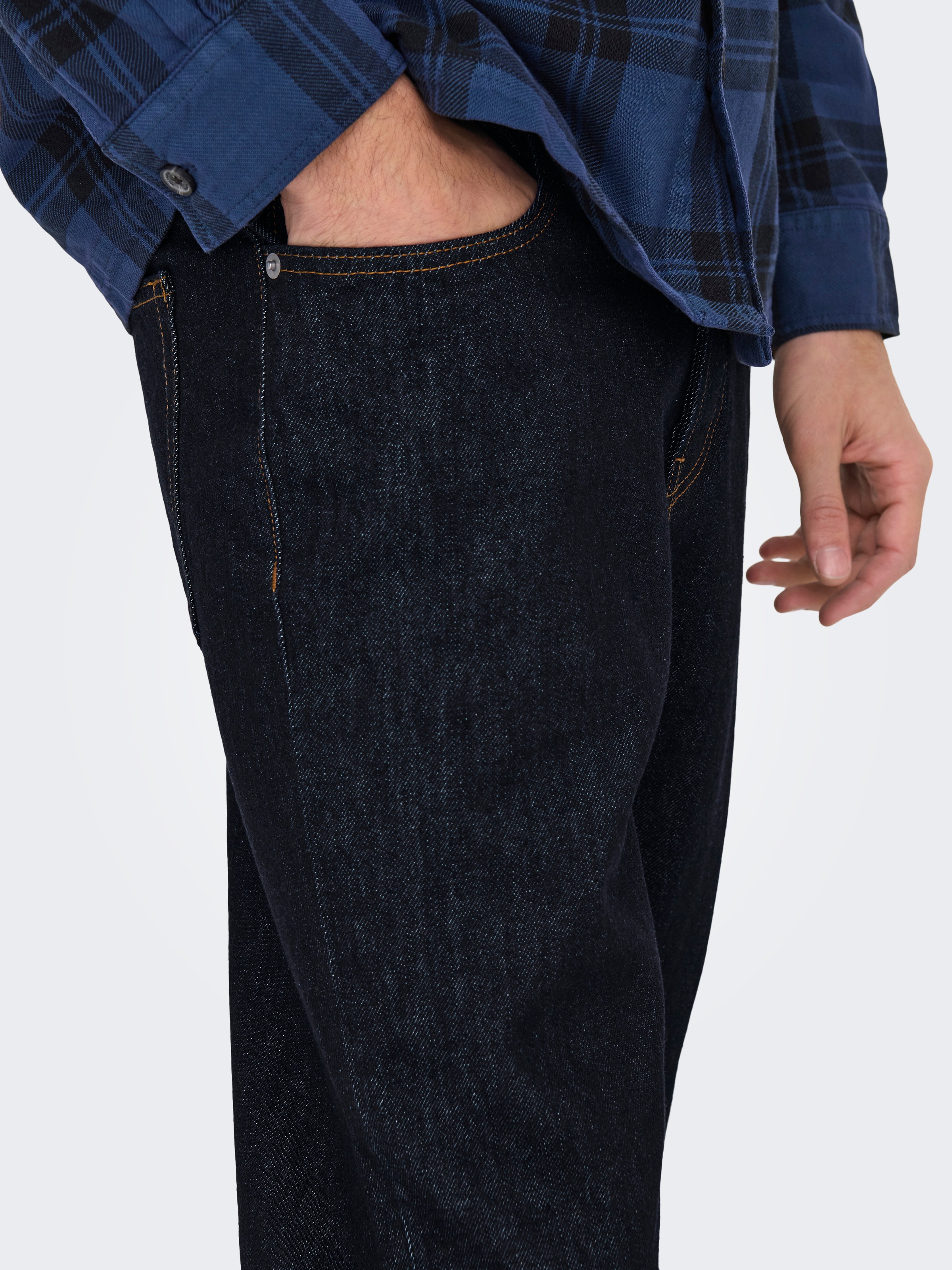 ONLY & SONS Regular-fit-Jeans "ONSEDGE STRAIGHT BROMO 0017 DOT DNM NOOS" günstig online kaufen