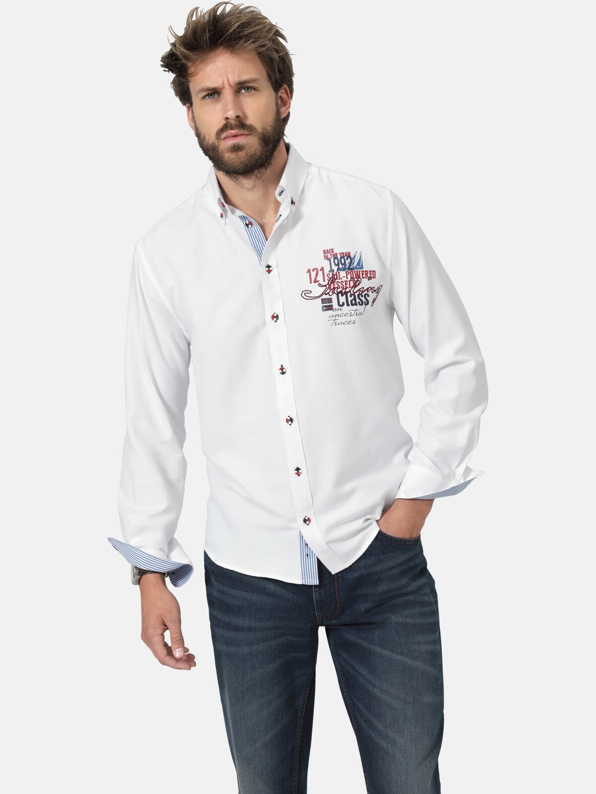 Babista Langarmhemd "Hemd LUCIDORO" 1 Stk. mit Kontrastbesätzen günstig online kaufen