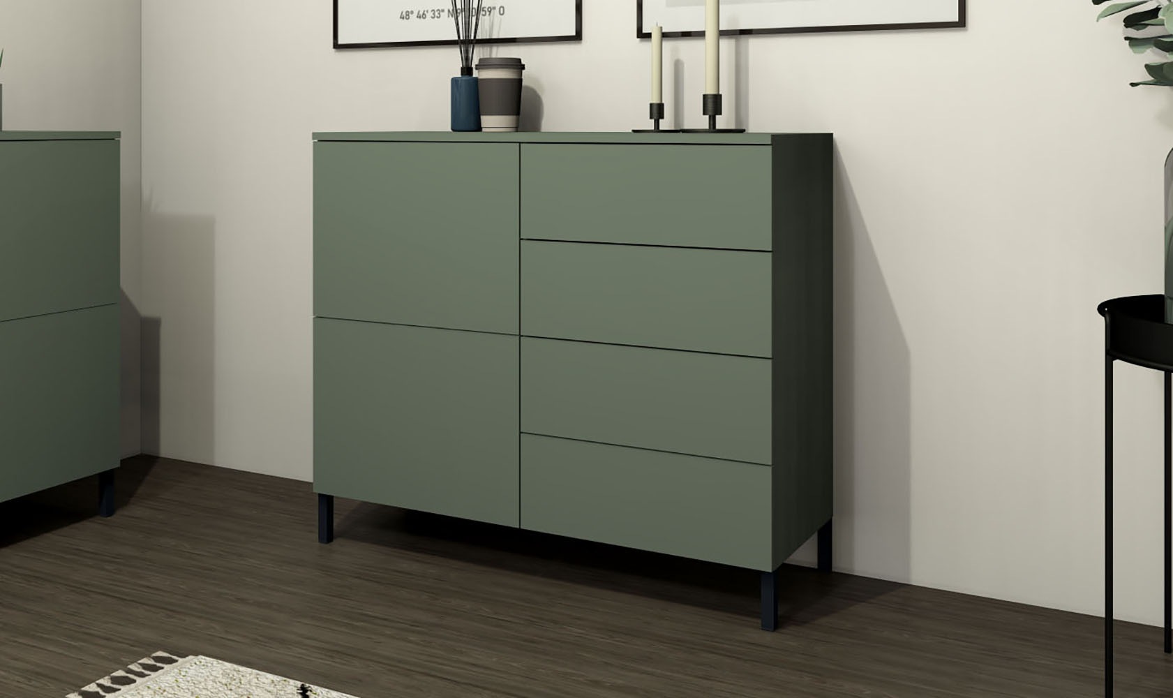 borchardt Möbel Kommode "Haama, modern, grifflos, Metallfüße, praktisch, 2 günstig online kaufen