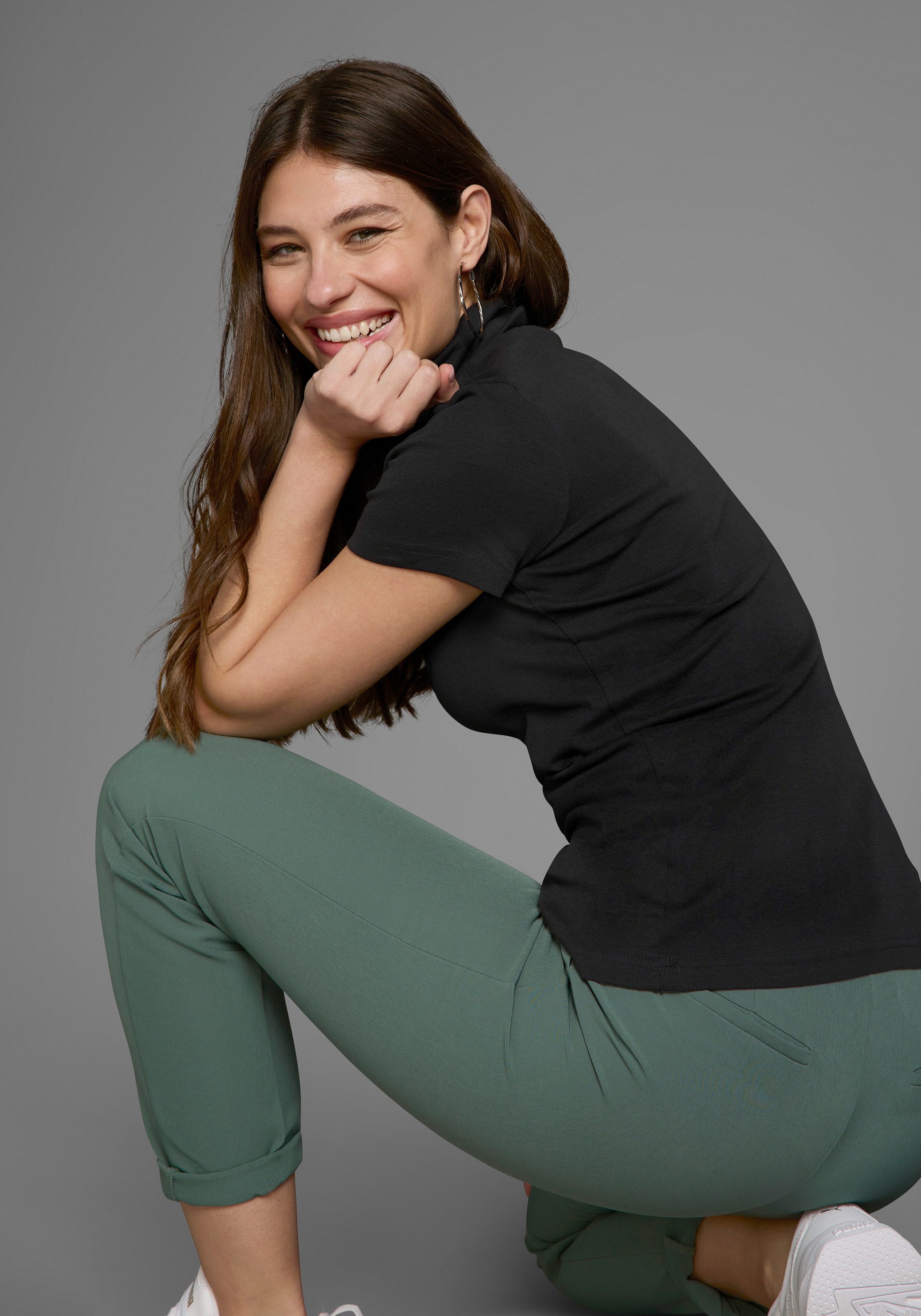 Flashlights Rollkragenshirt figurbetont, Basic-Stil, Rollkragen, aus 100% B günstig online kaufen