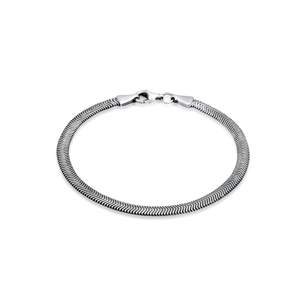 Kuzzoi Armband »Flach Elegant Schlangenkette Fischgräte 925 Silber«