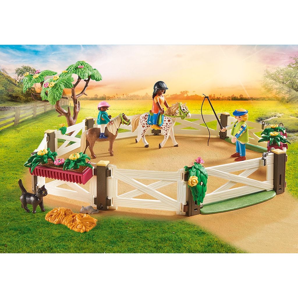 Playmobil® Konstruktions-Spielset »Reitunterricht mit Pferdeboxen (70995), Country«, (211 St.)