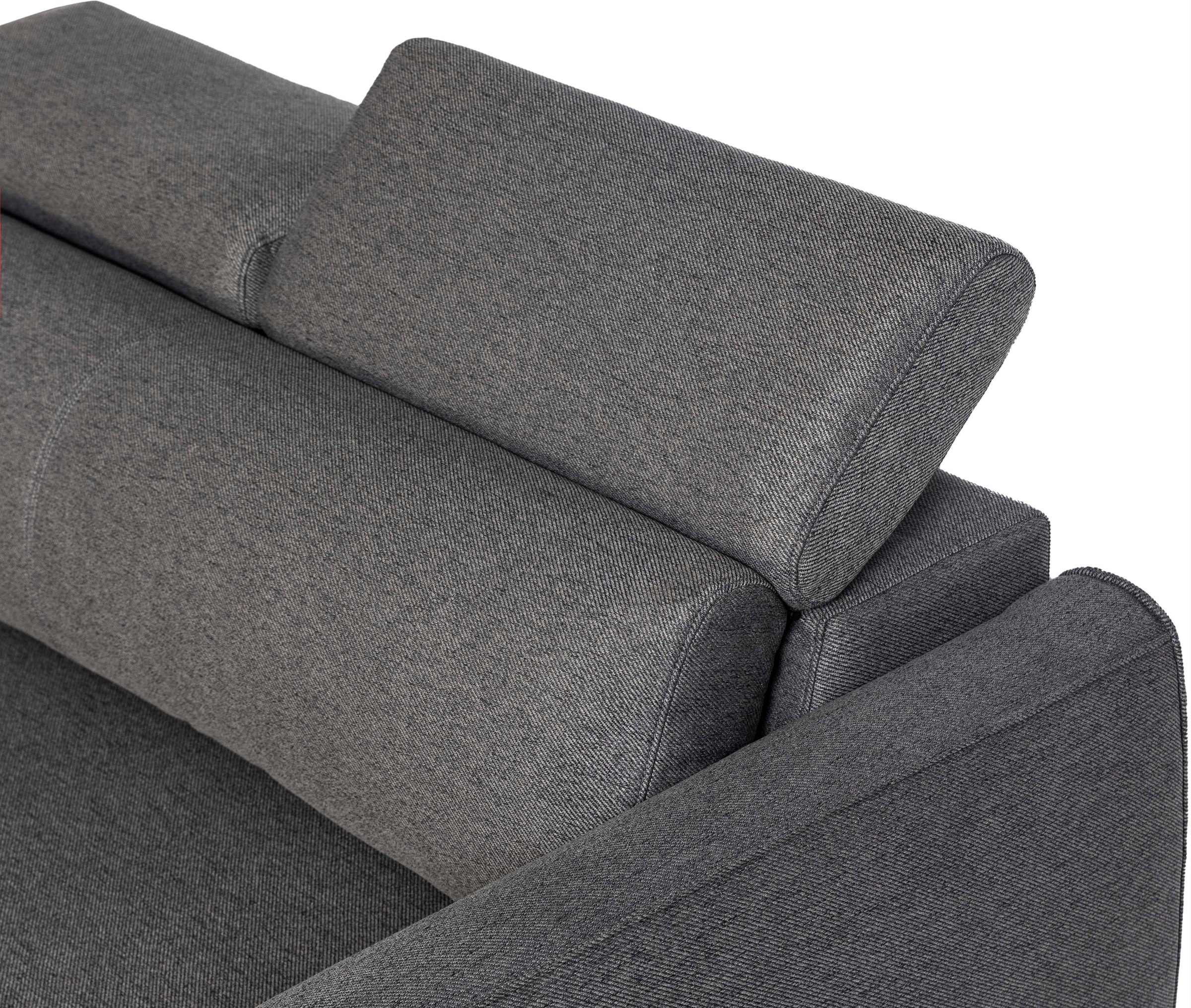 OTTO home Schlafsofa »KALLEA, Ecksofa, L-Form (251cm), Cord u. Webstoff« mit Bettfunktion & Bettkasten, verstellbare Kopfstützen