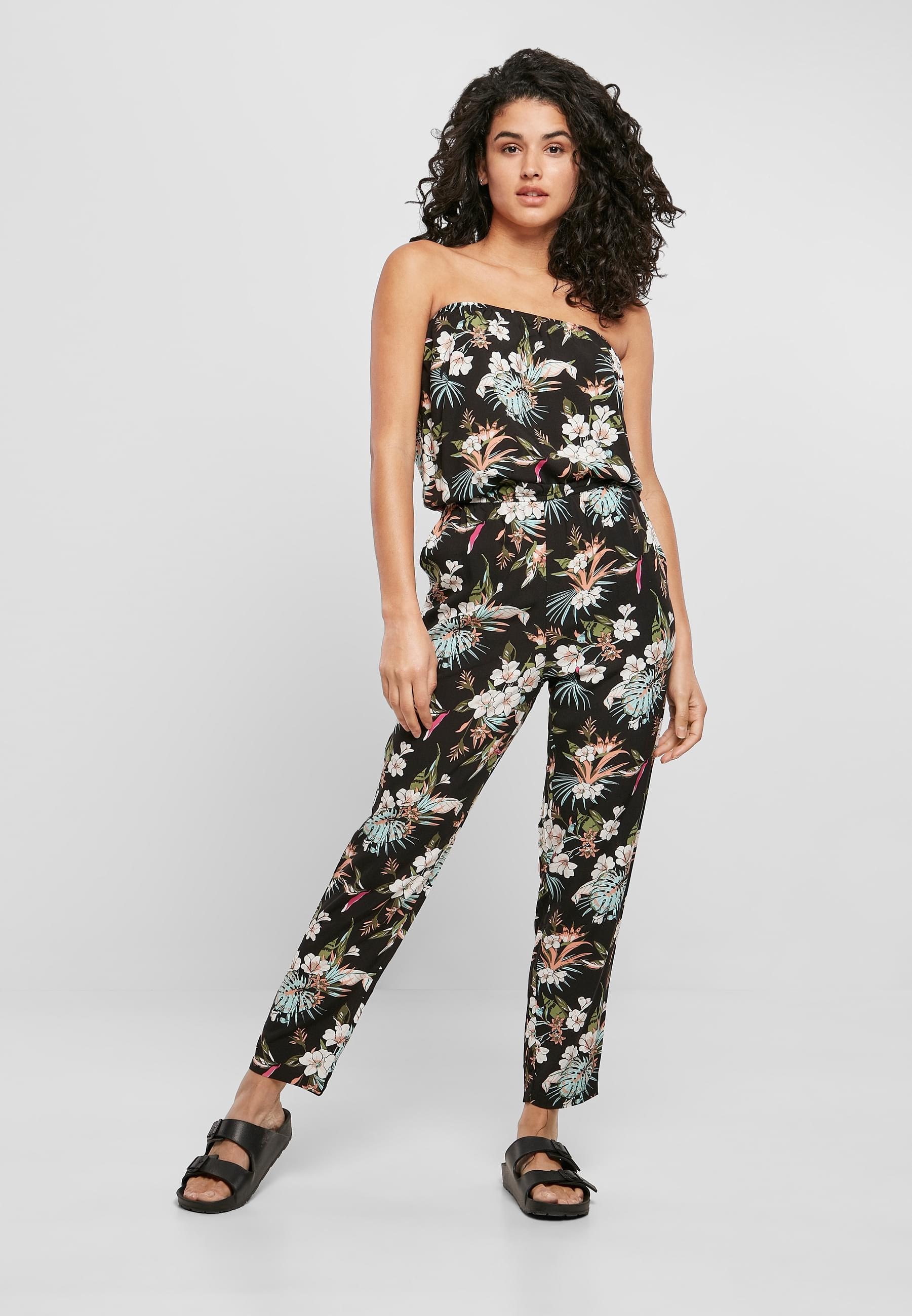 URBAN CLASSICS Jumpsuit »Urban Classics Damen Ladies Viscose Bandeau Jumpsuit«, (1 tlg.)