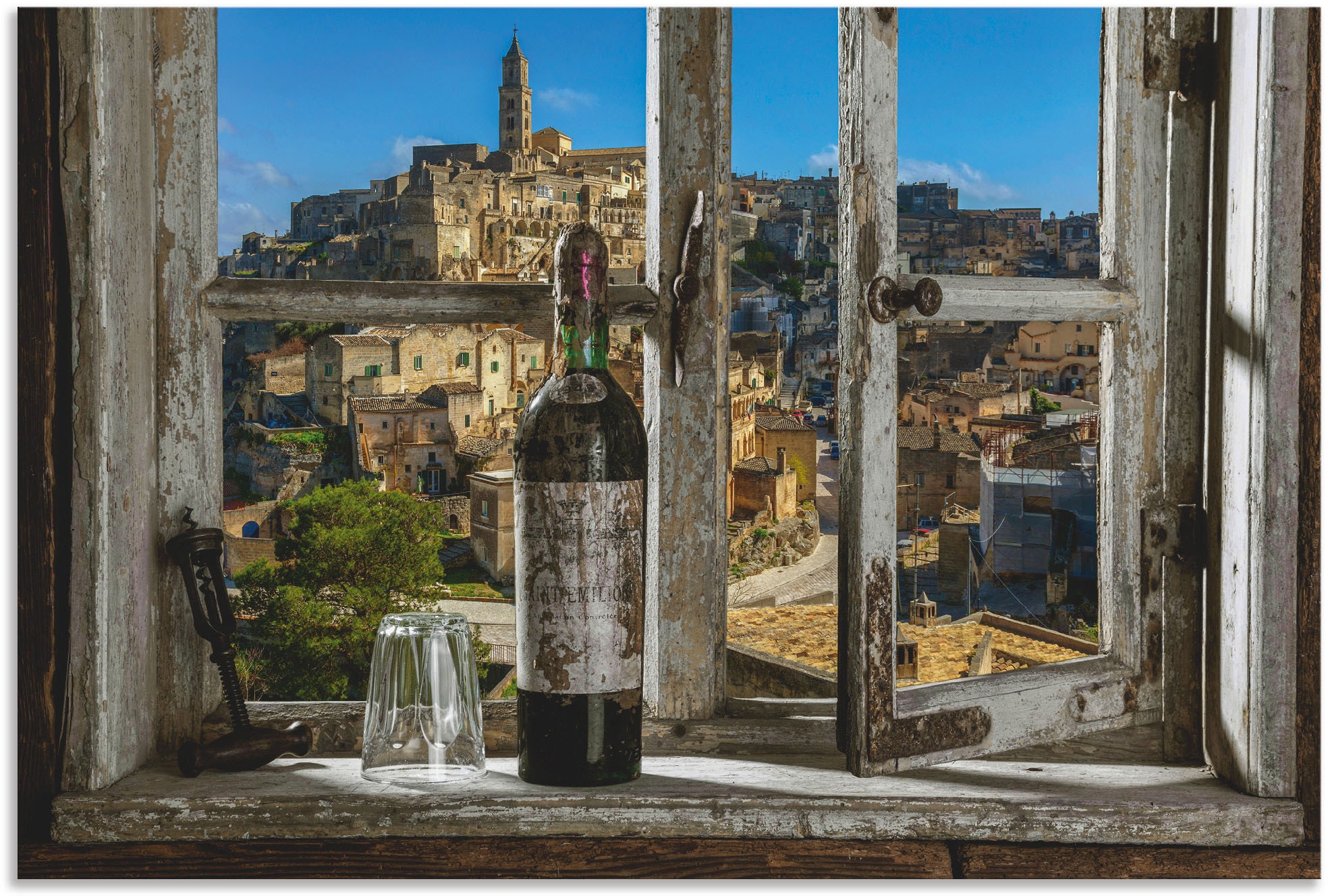 Artland Wandbild "Blick aus dem Fenster Matera, Italien" Fenster & Türen 1 günstig online kaufen