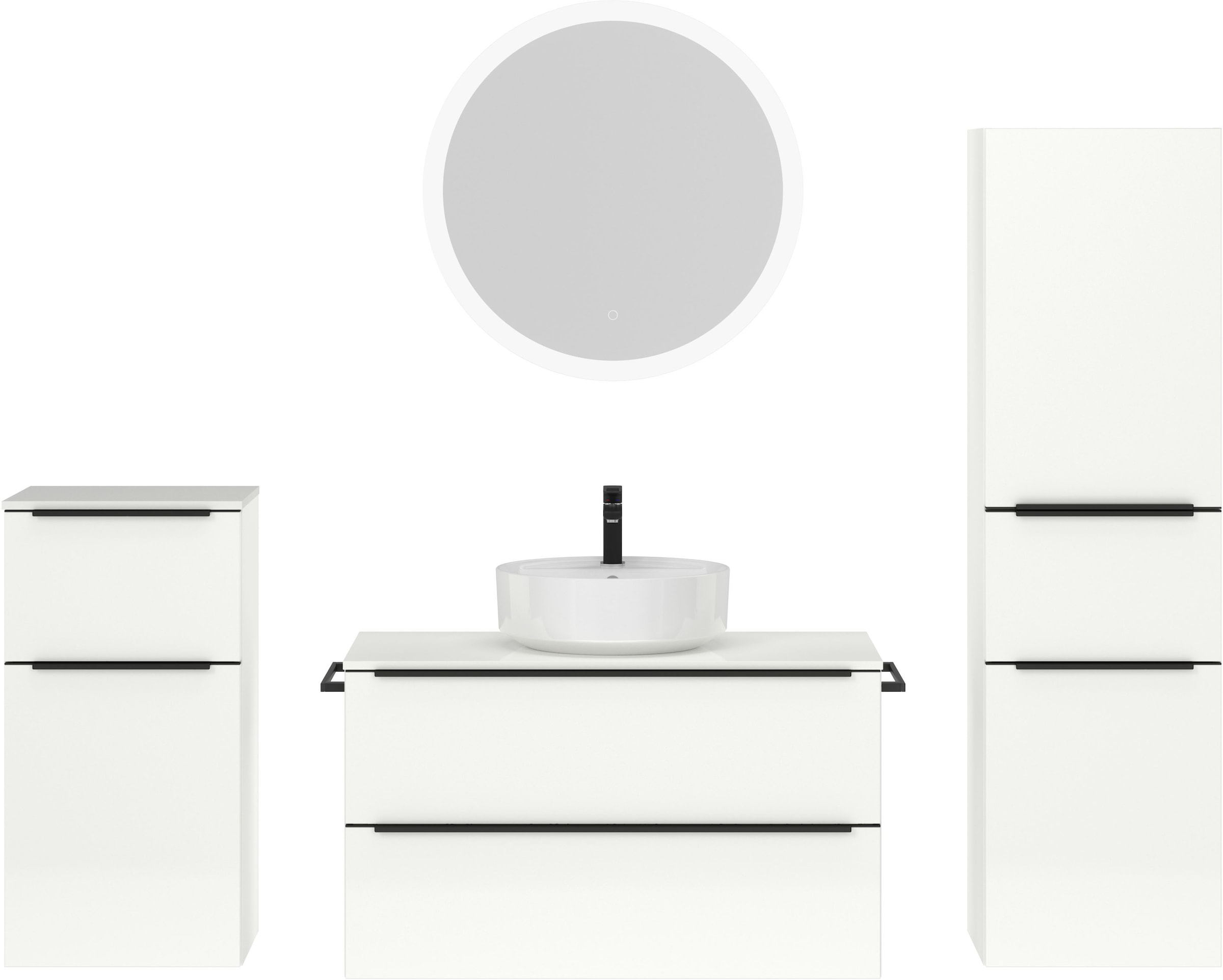 nobilia Badmöbel-Set "Alvene" vormontiert, mit Soft-Close, 4 Stk. tlg. günstig online kaufen