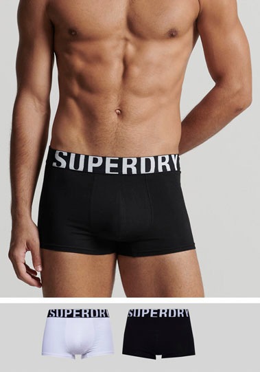 Superdry Boxer "TRUNK DUAL LOGO DOUBLE PACK", (Packung, 2er-Pack)