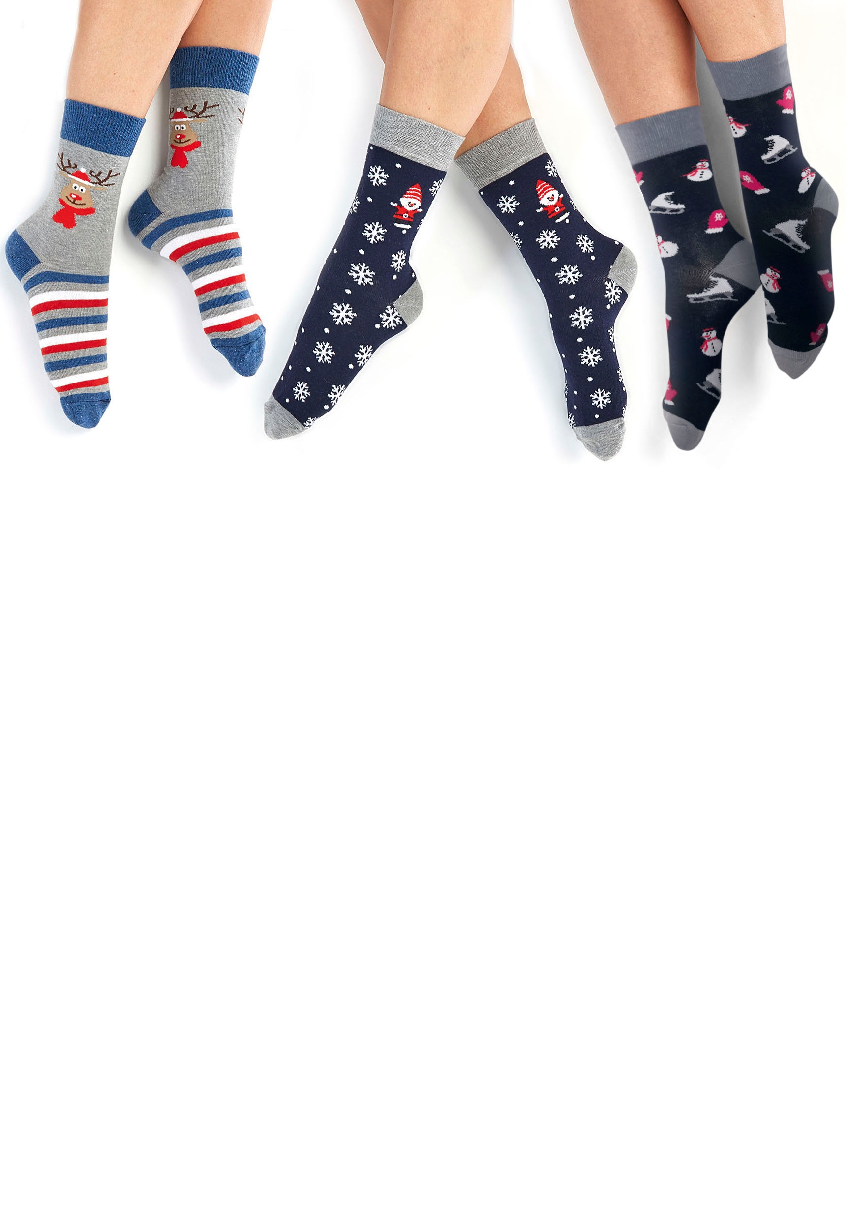 H.I.S Socken Packung, 3 Stk. tlg. mit Weihnachts-Design günstig online kaufen